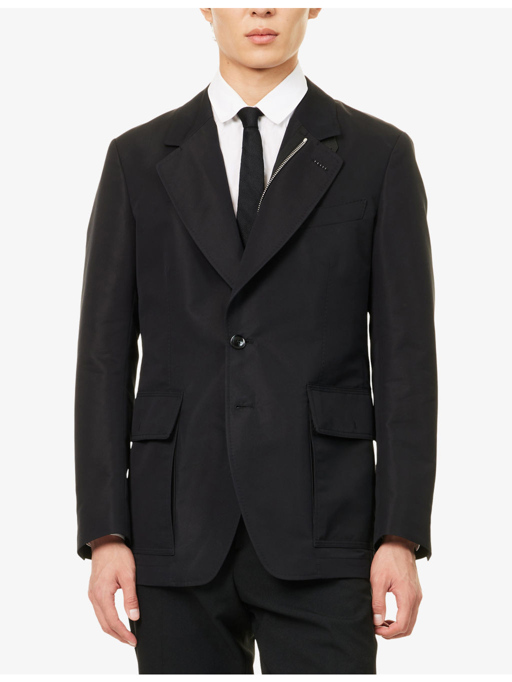 Sartorial Peak-Lapel Cotton-Blend Blazer Jacket - 3
