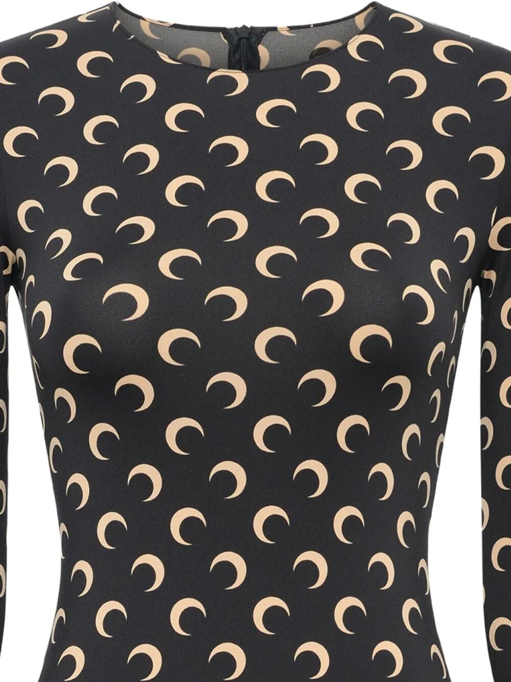 Marine Serre Women "Moon" Printed Jersey Long Sleeves Short Catsuit - 2