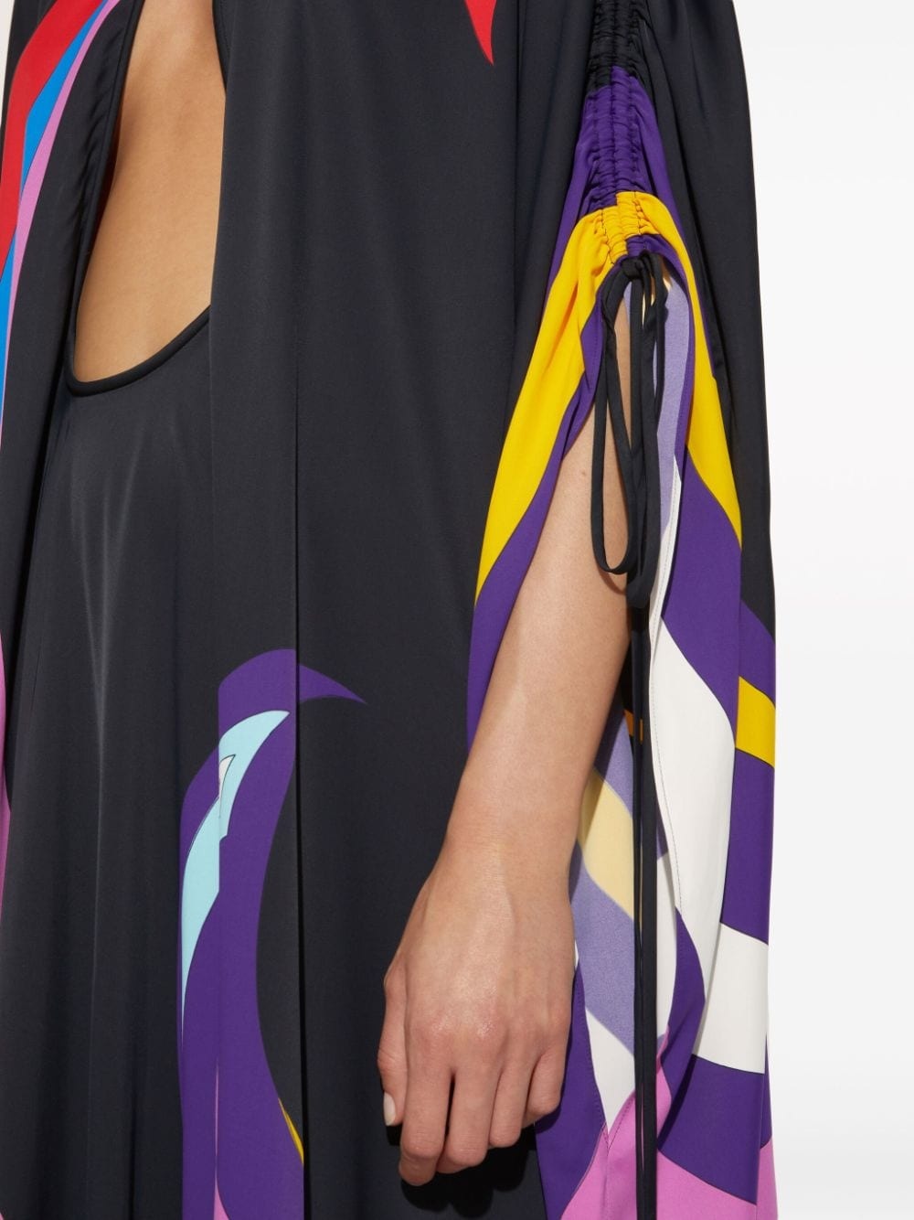 Cigni-print cape gown - 5