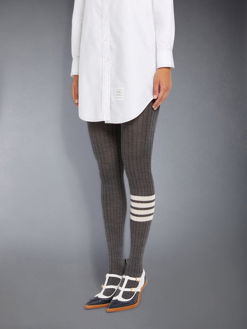 Thom Browne FINE MERINO WOOL 4-BAR OPAQUE RIB TIGHTS outlook