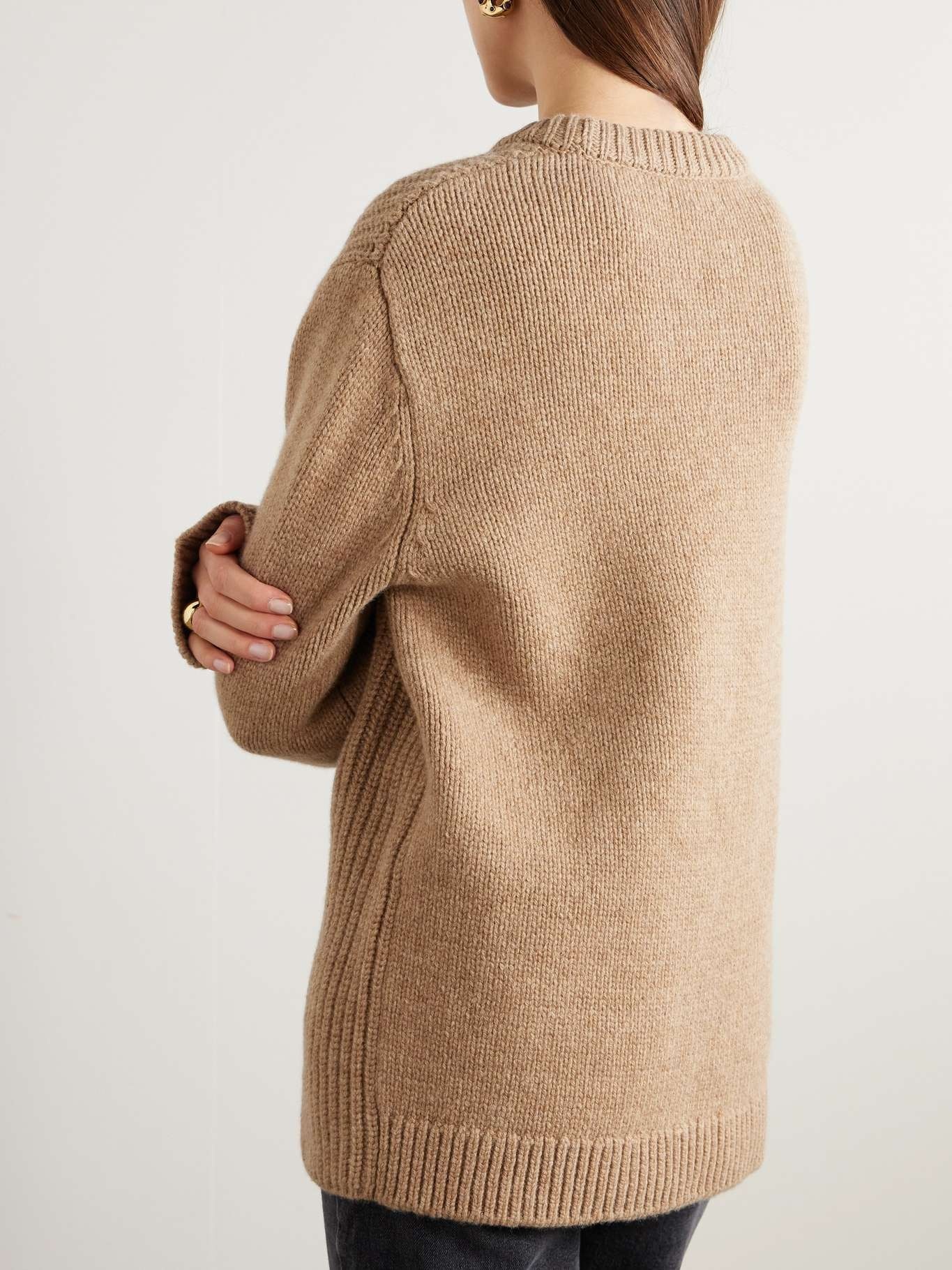 Paneled ribbed wool sweater - 4