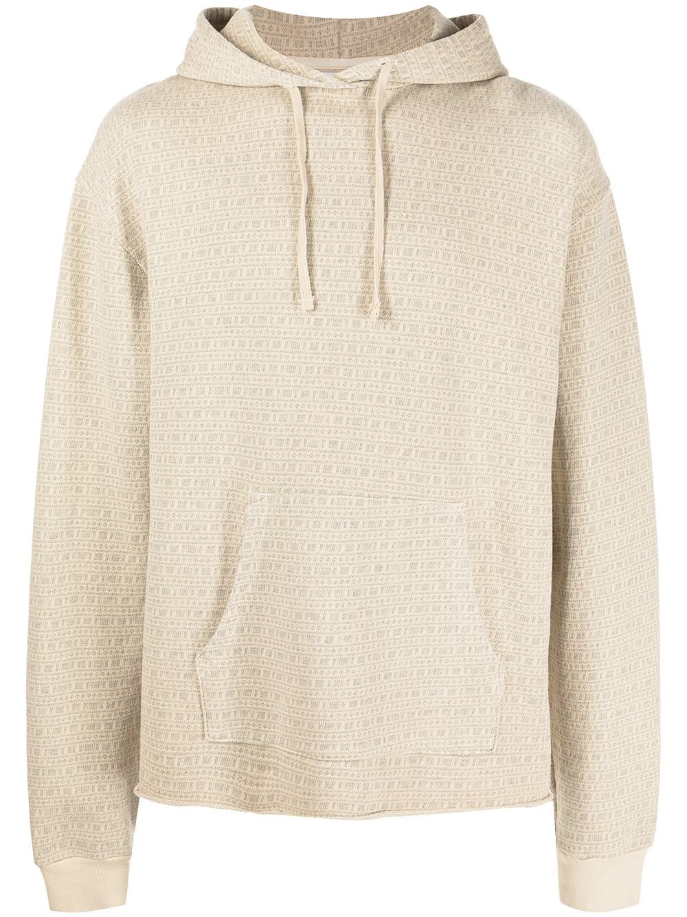 raw edge jacquard Terry hoodie - 1