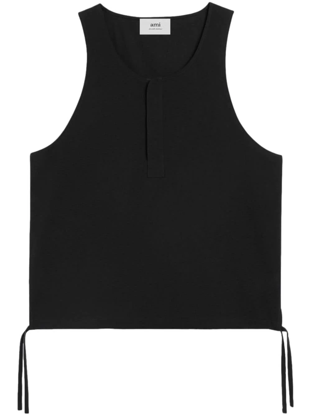 concealed placket cotton tank top - 1