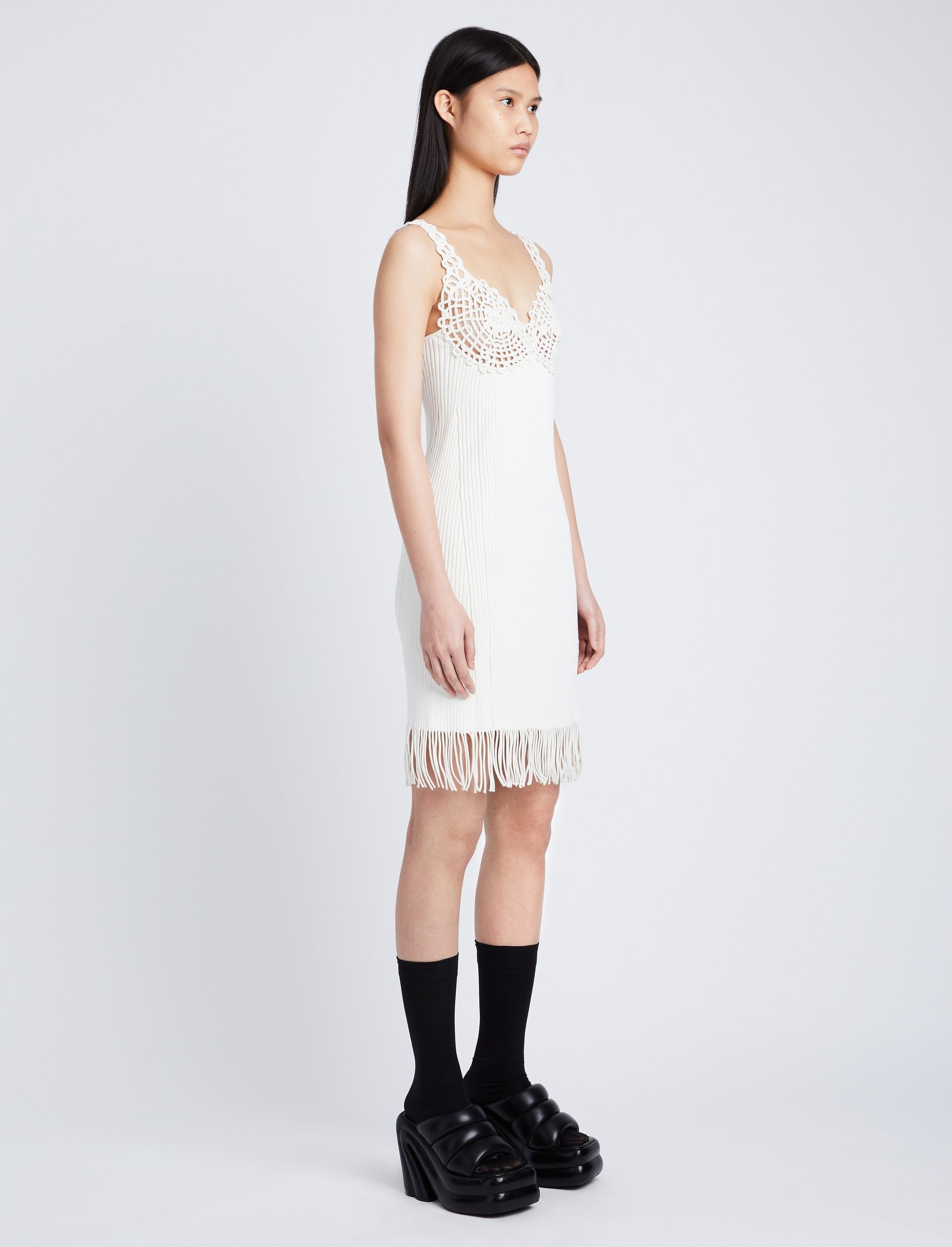 Rib Knit Lace Dress - 3