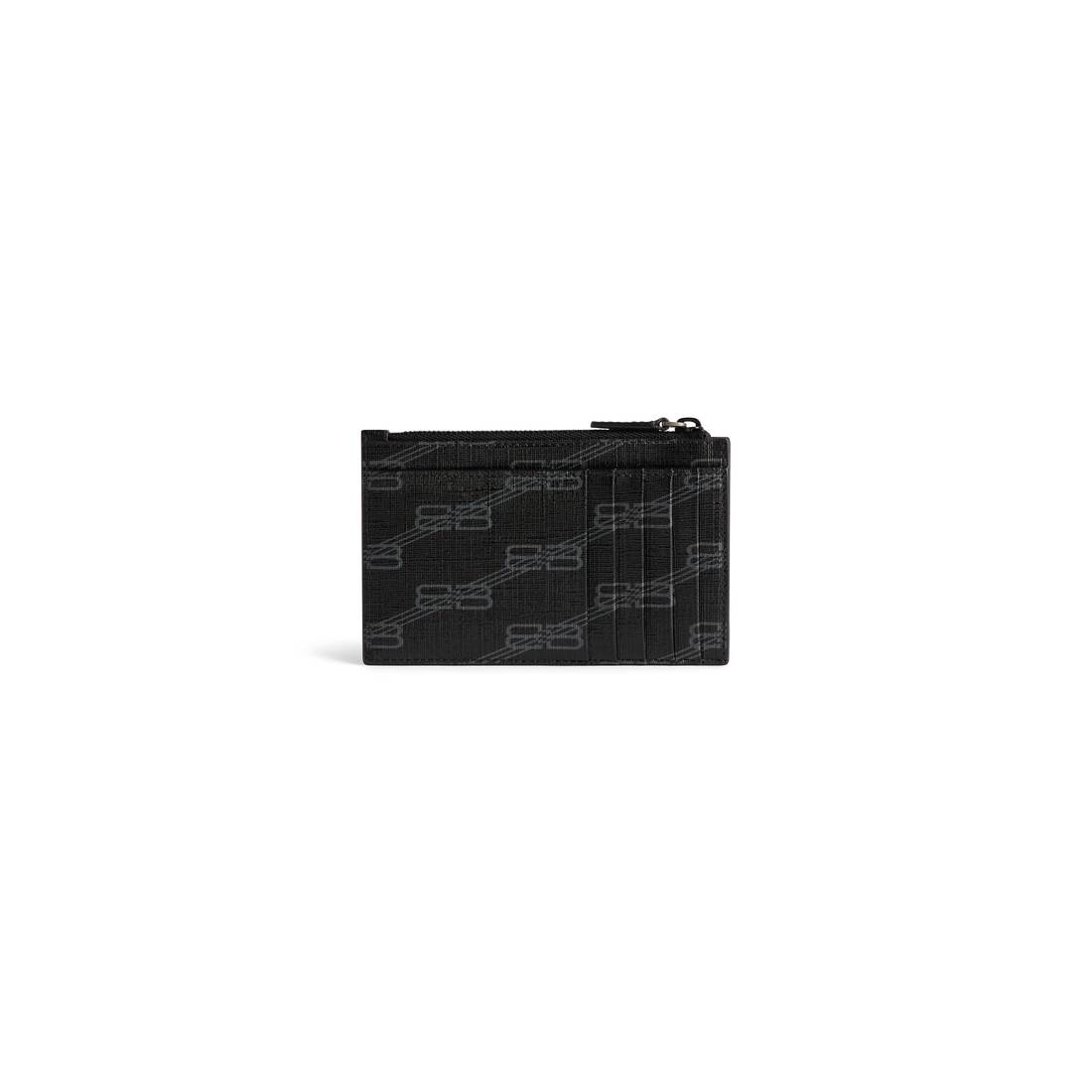 Men's Signature Long Coin And Card Holder Bb Monogram Coated Canvas in Black - 2