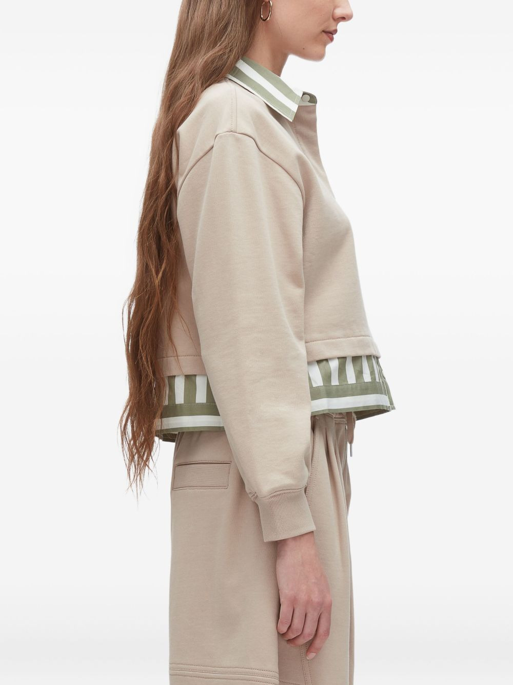 Polo-neck striped-panel top - 5