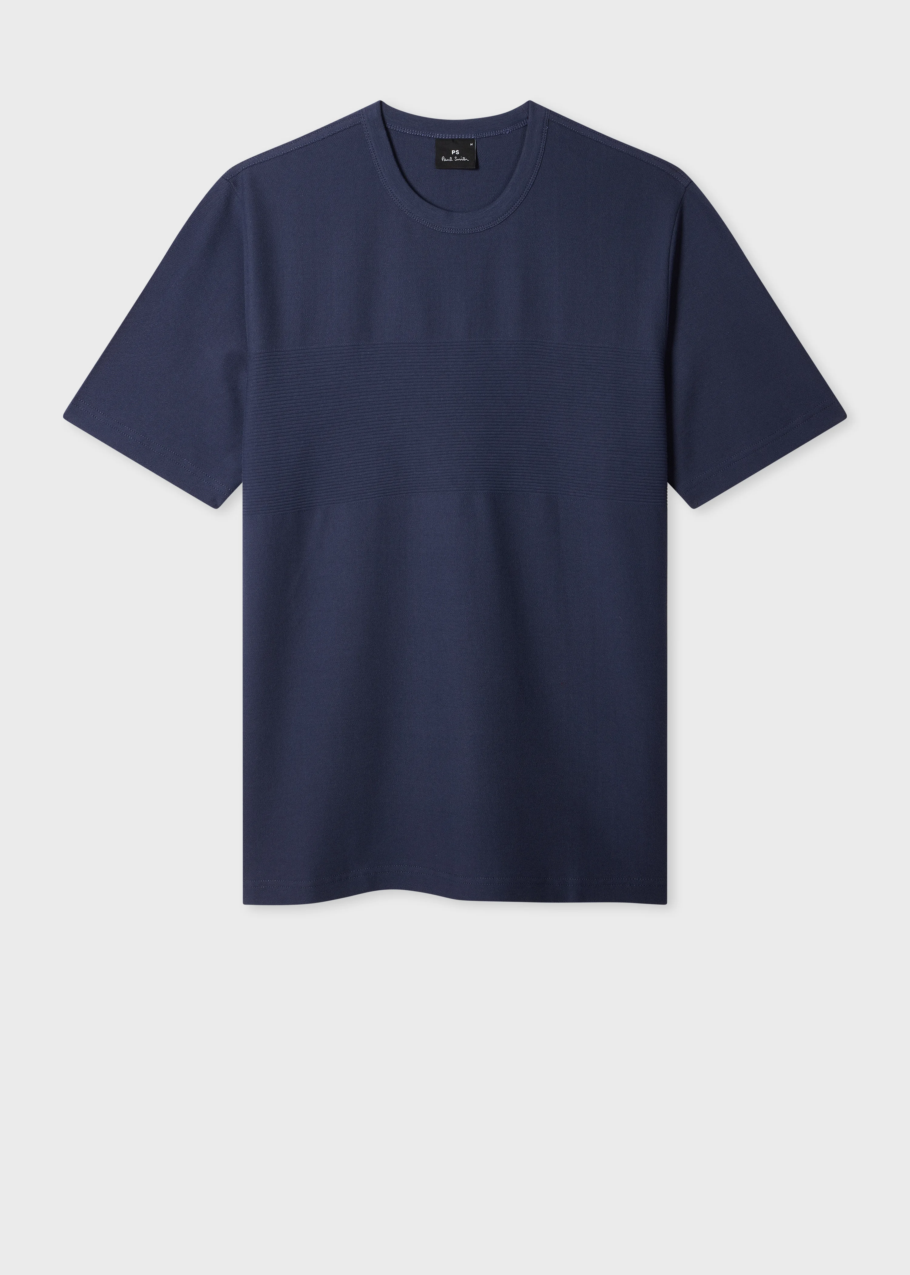 Washed Navy Textured Stripe T-Shirt - 1