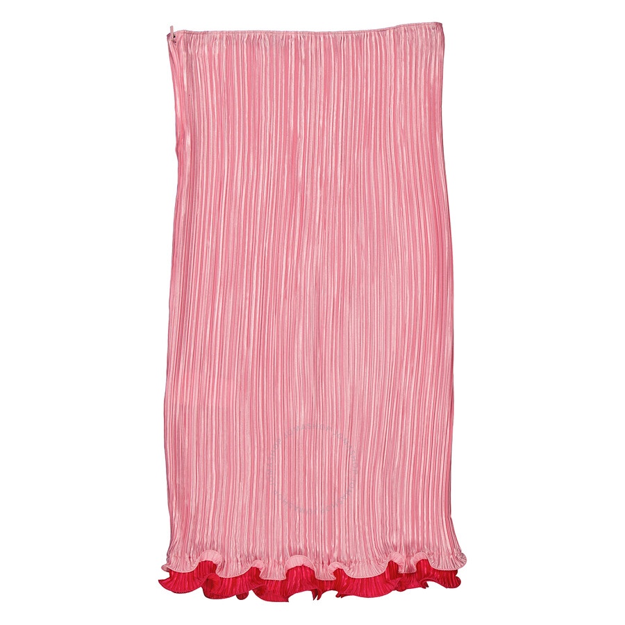 Versace Light Pink Plisse Pleated Midi Skirt - 2