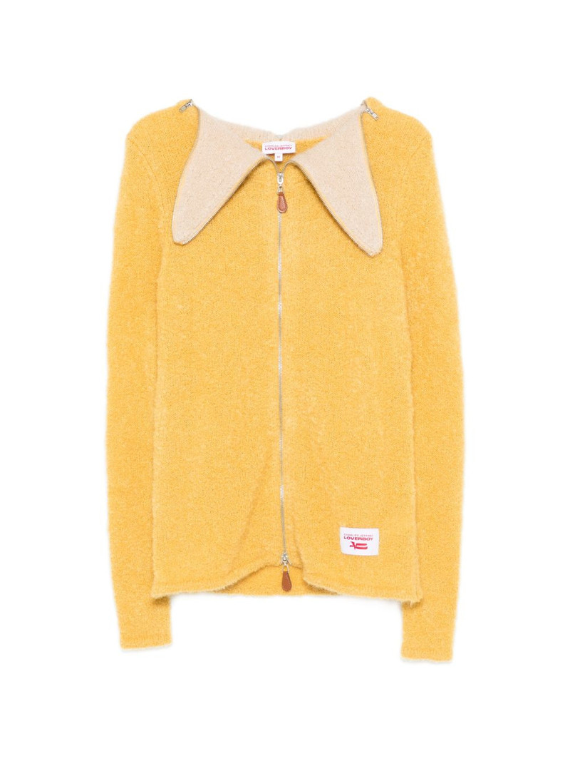Banana zip cardigan 1