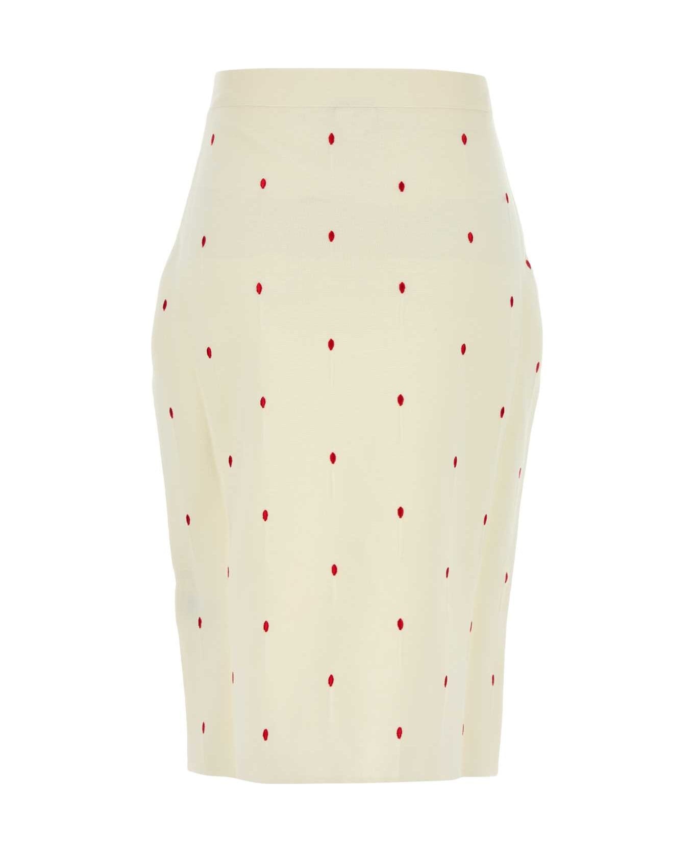 Embroidered Cotton Blend Skirt - 2