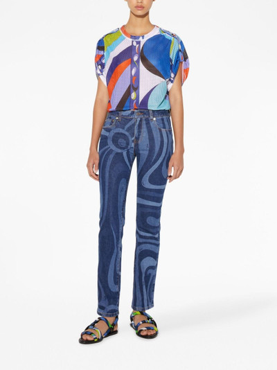 PUCCI abstract-print straight-leg jeans outlook