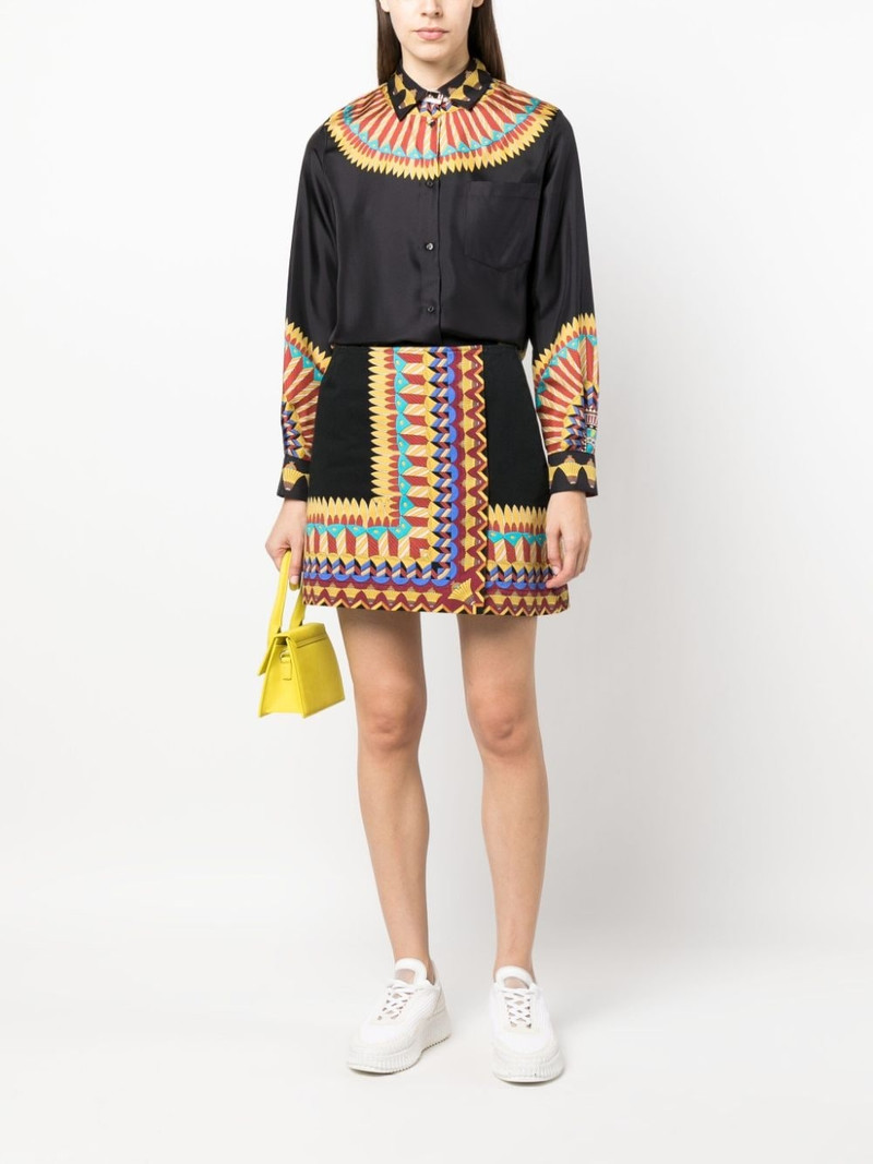 La DoubleJ placed-print Boy silk shirt outlook