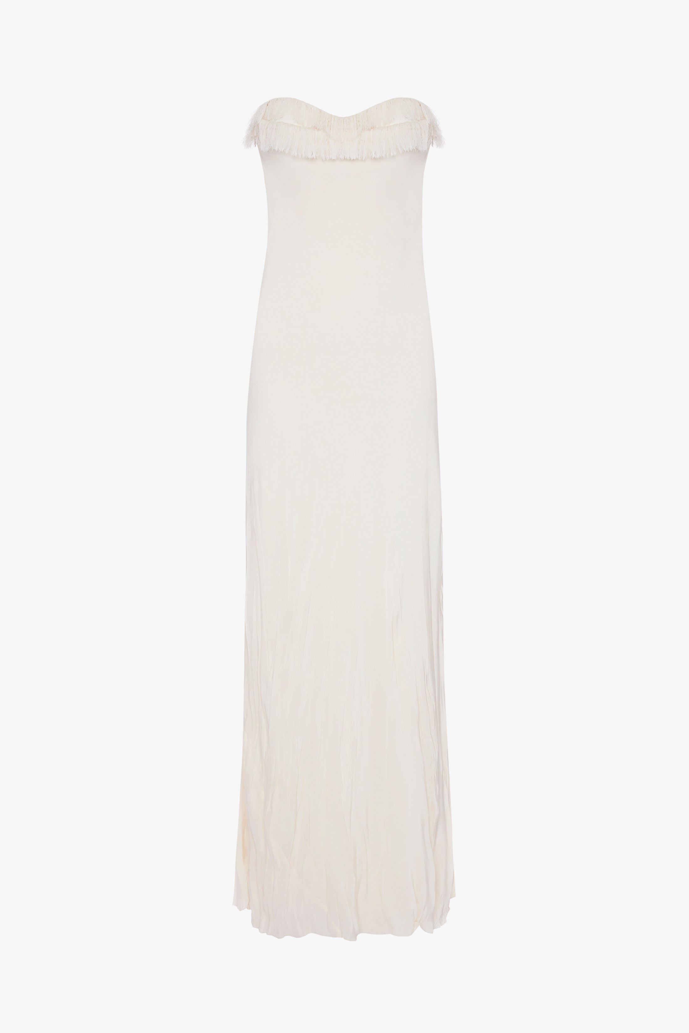 Exclusive Floor-Length Corset Detail Gown In Ivory - 1