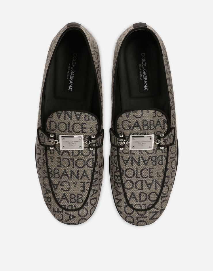 Jacquard slippers with logo tag - 4