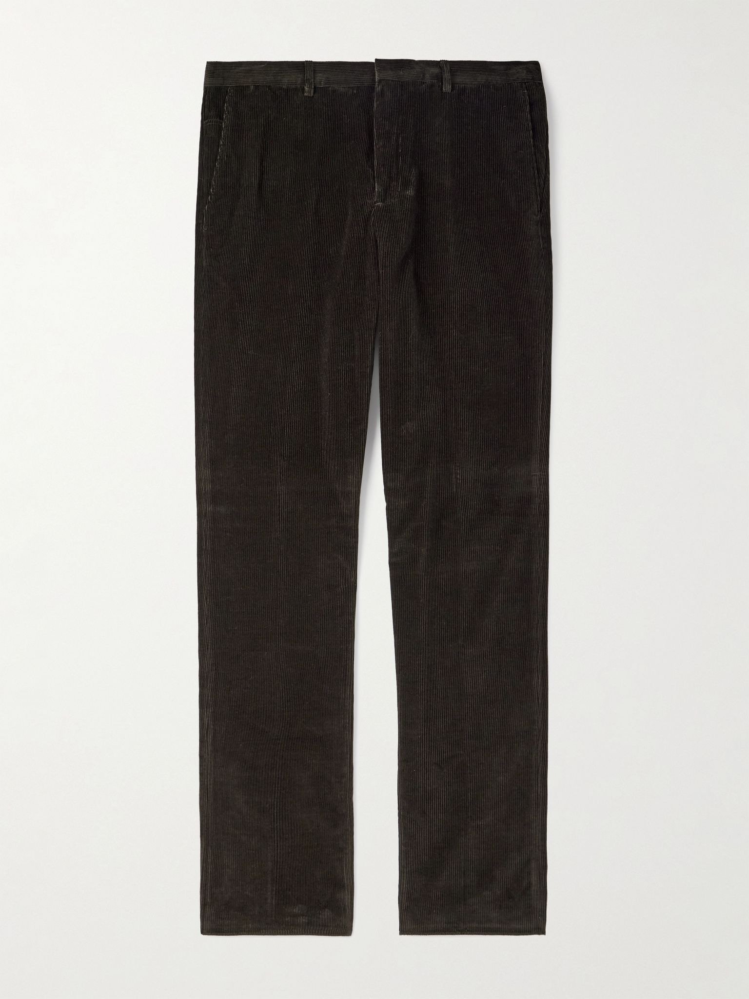Jarno Hamptons Straight-Leg Cotton-Corduroy Trousers Brown - 1