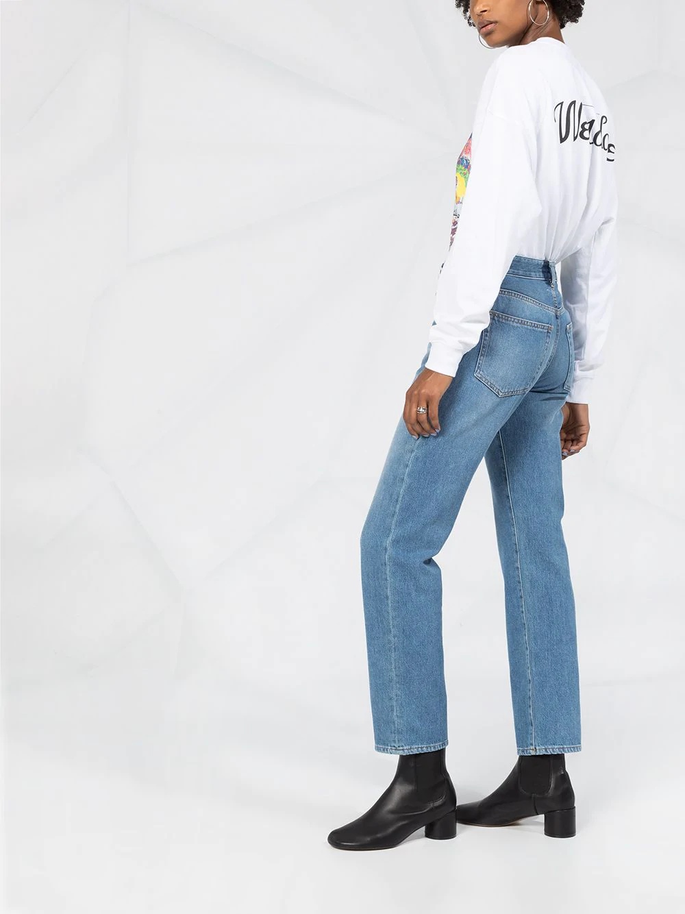 straight-leg high-waisted jeans - 6