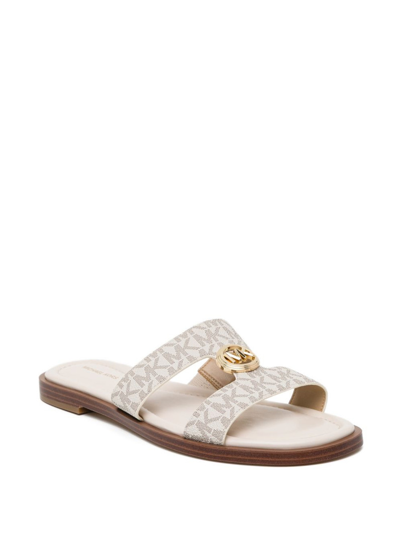 MICHAEL KORS all-over logo buckle sandals outlook