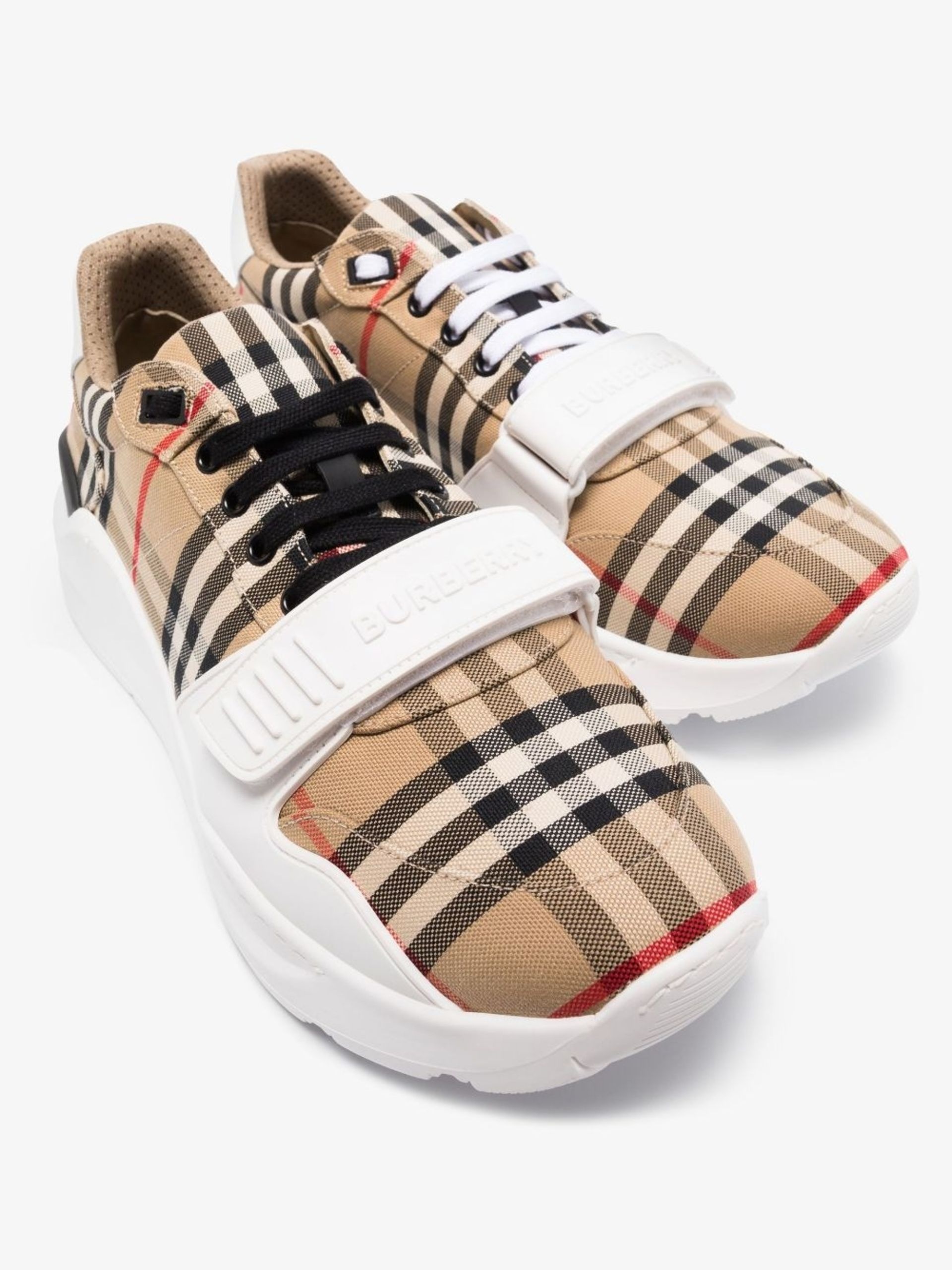 Neutral Vintage Check Low Top Sneakers - 2