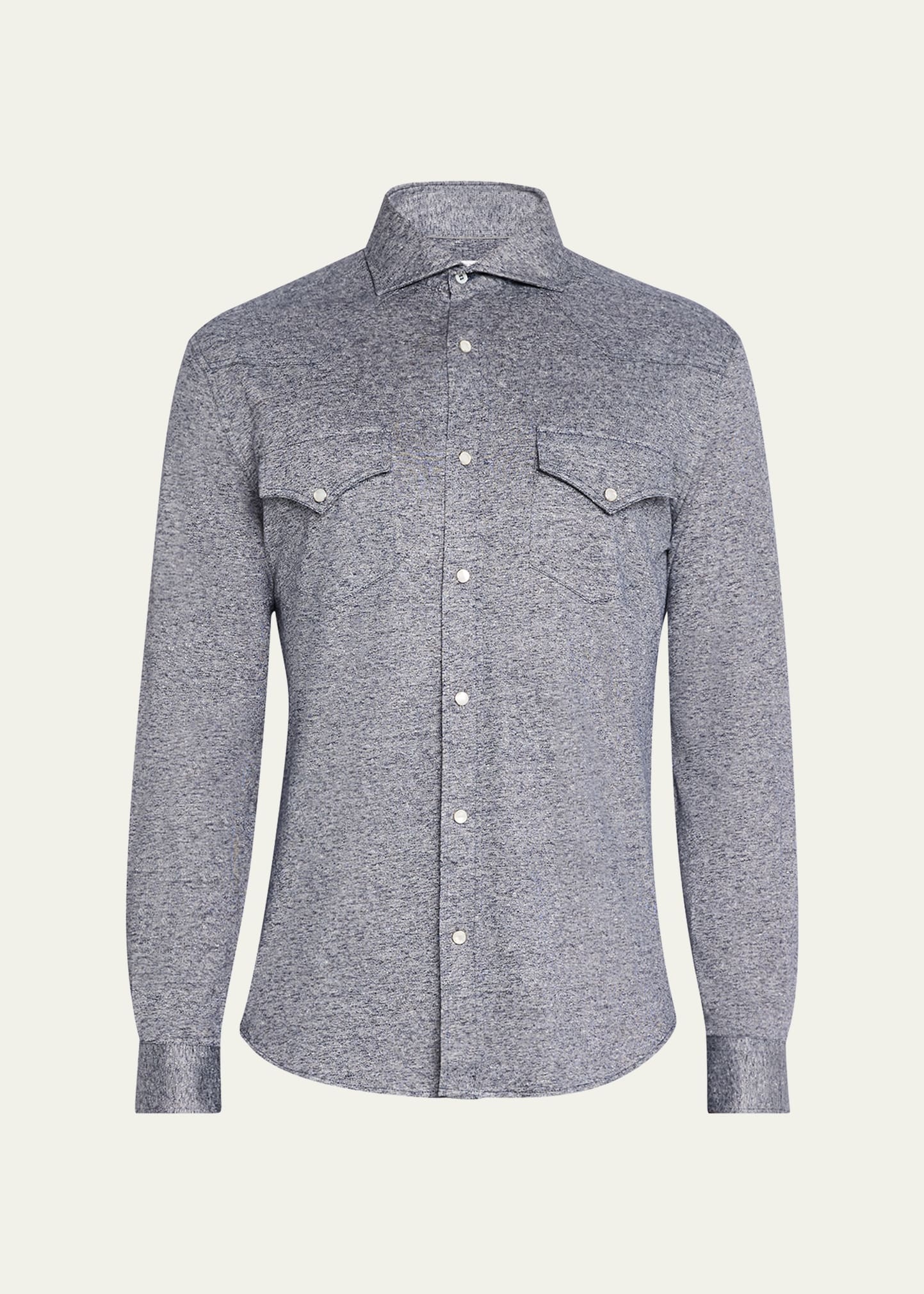 Men's Cotton and Linen Western Shirt - 1