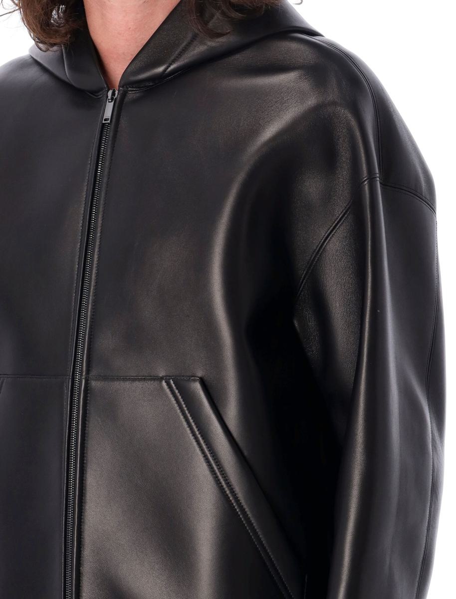 Valentino Garavani Hooded Leather Bomber - 3