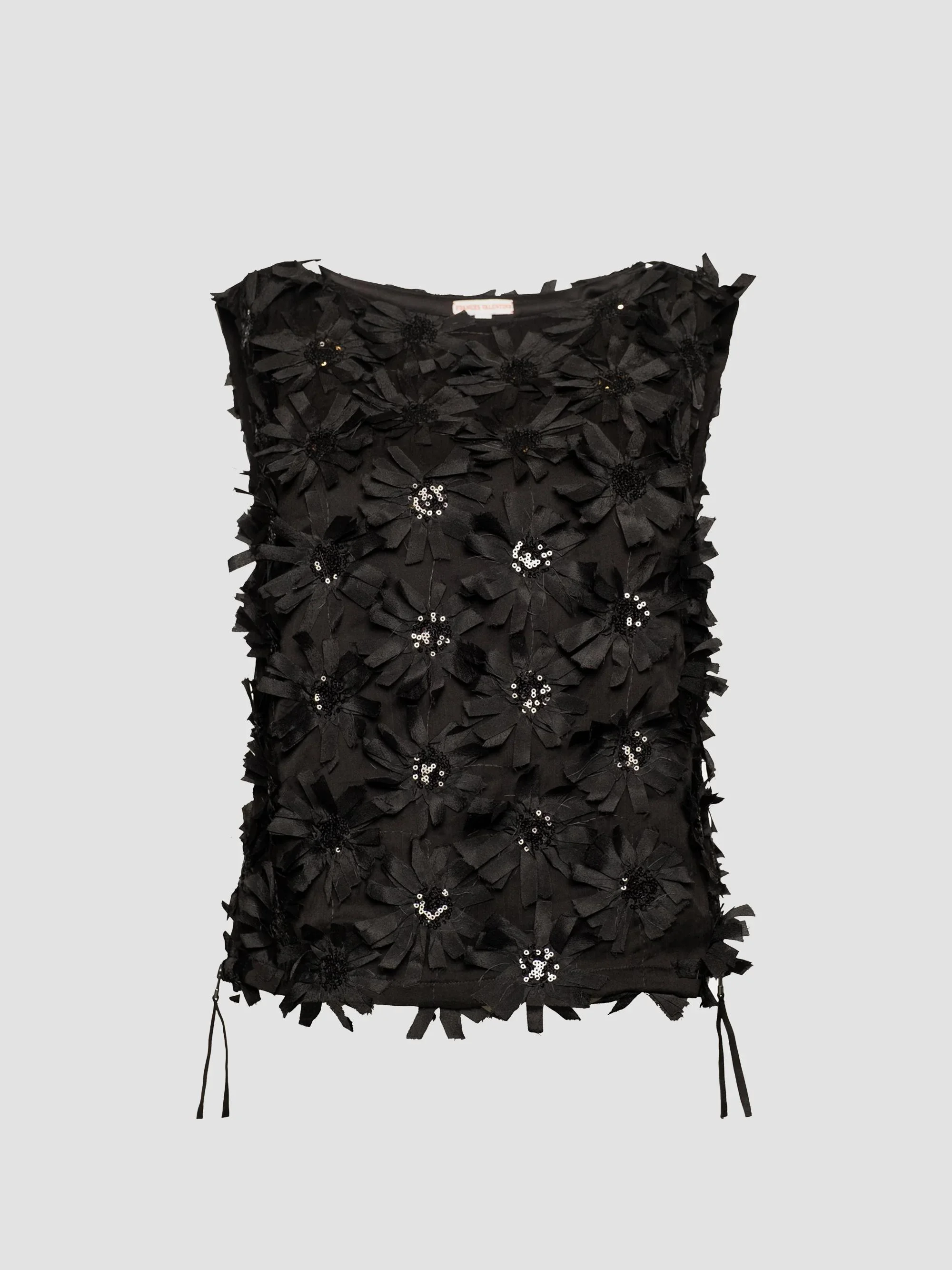 Women's Cheree Embellished Daisy-Accented Top - Black - 1