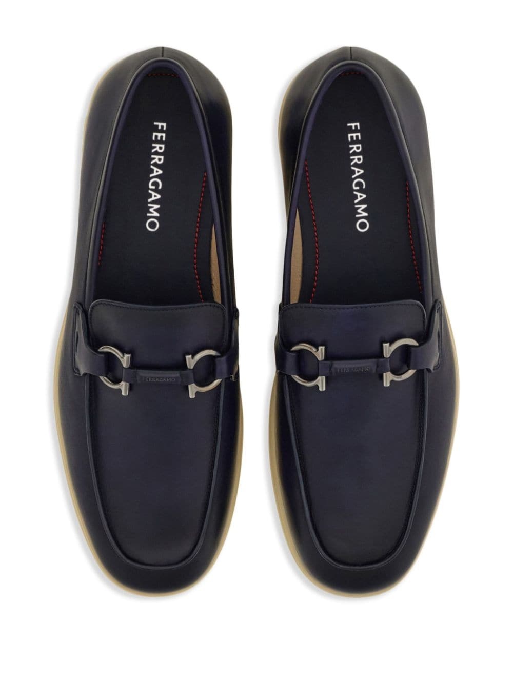 Gancini-plaque leather loafers - 4