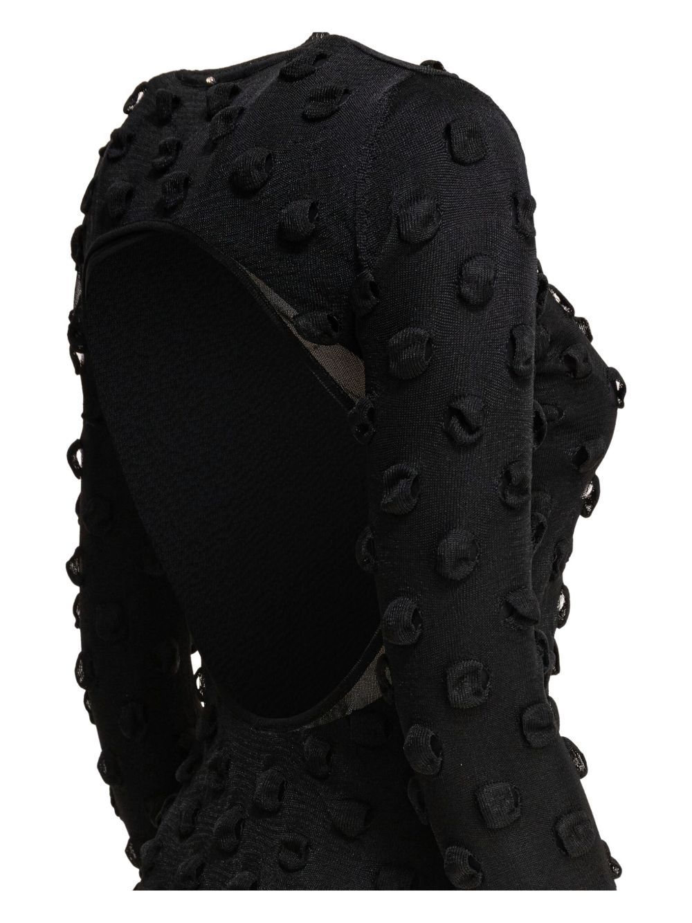 textured-knit open-back dress - 3