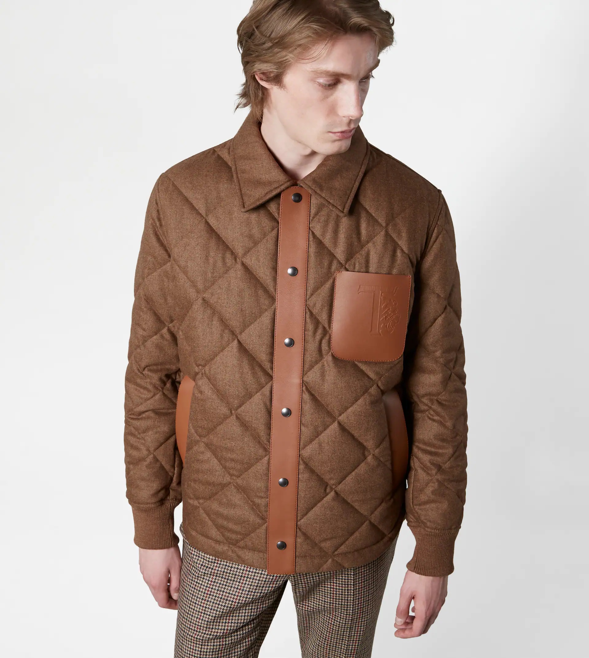 QUILTED OVERSHIRT - BROWN - 7