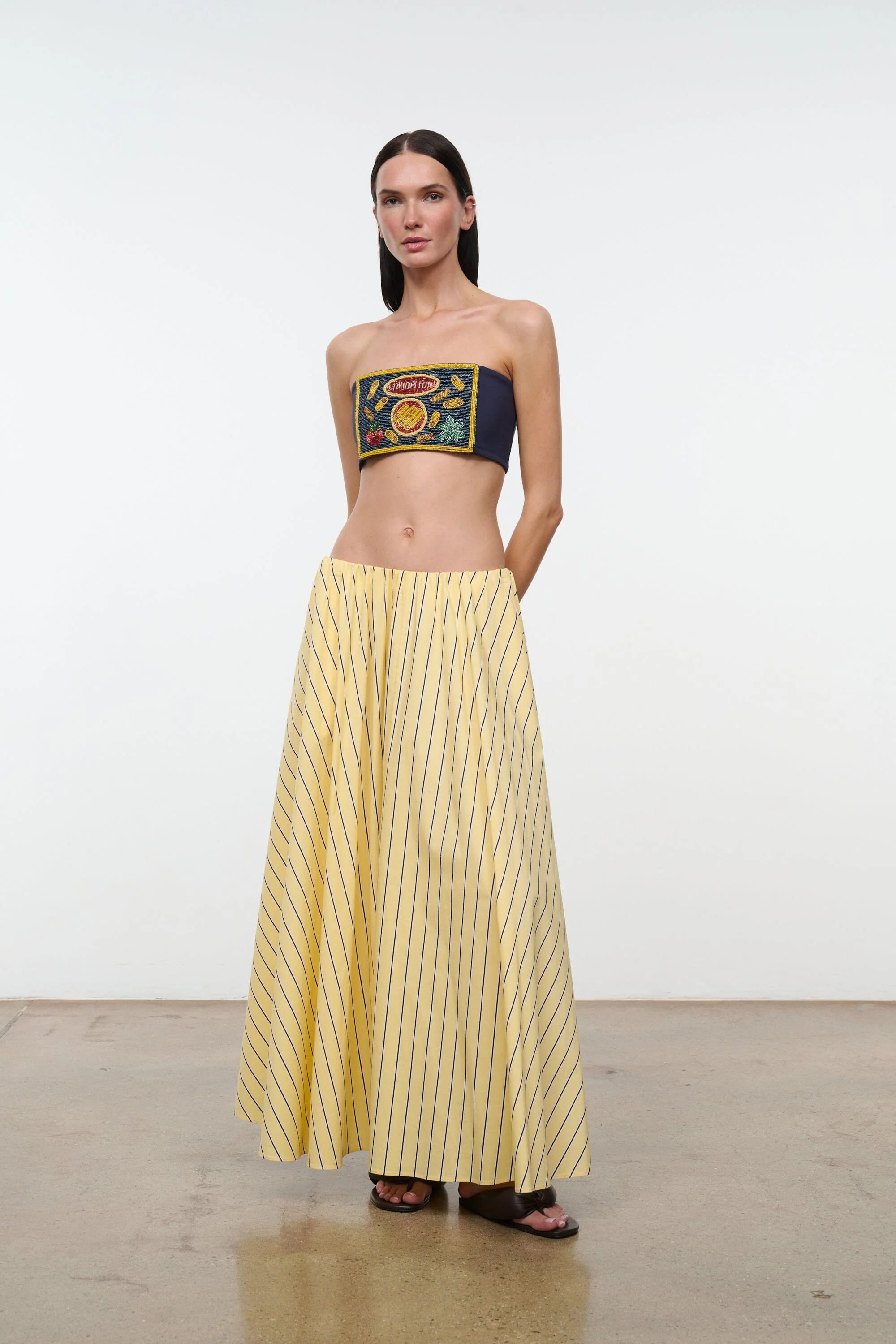 STAUD MILANO SKIRT MONDAY STRIPE - 1