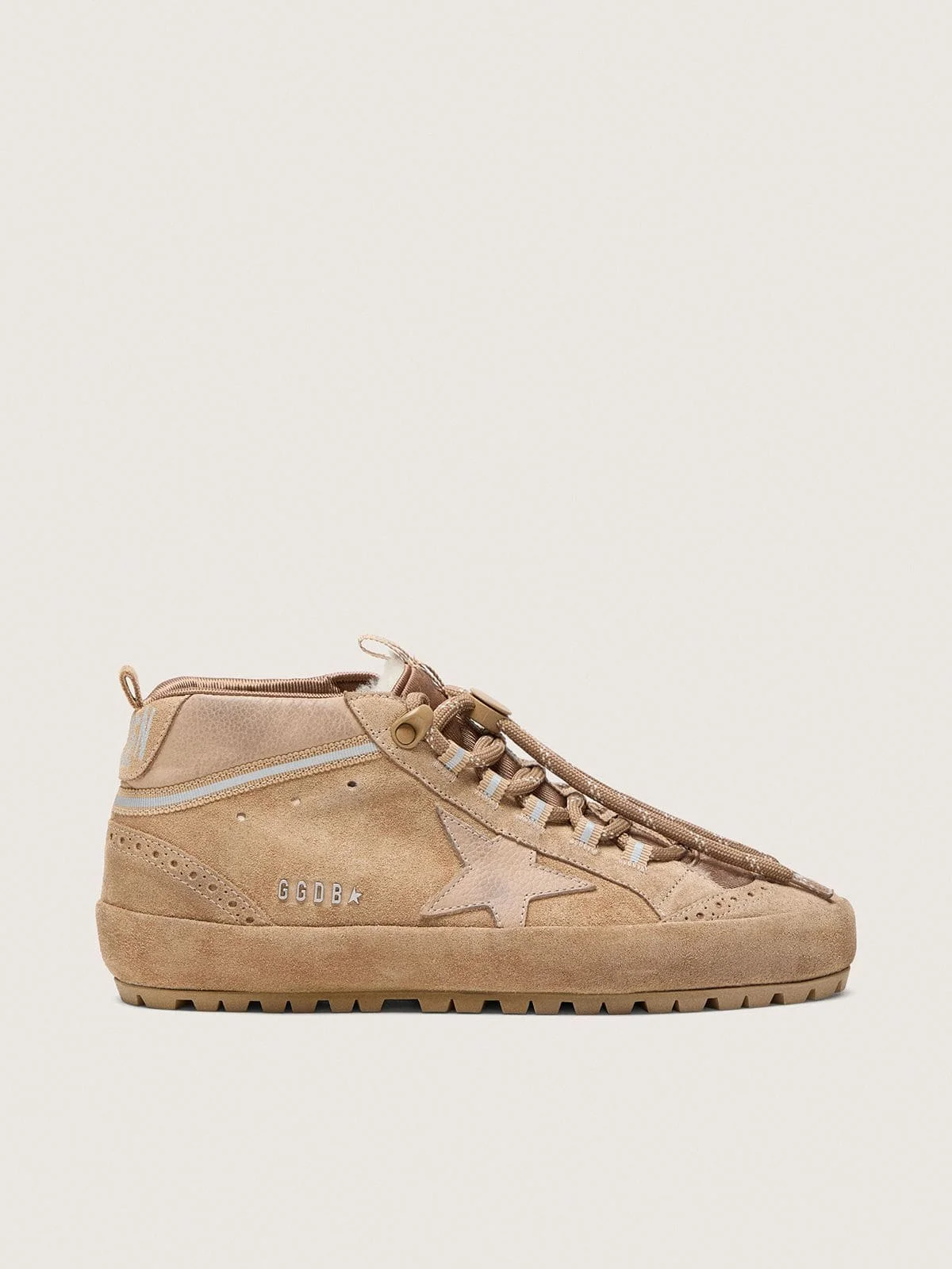 Women's Mid Star Ski in caramel suede with nubuck star and suede heel tab - 1