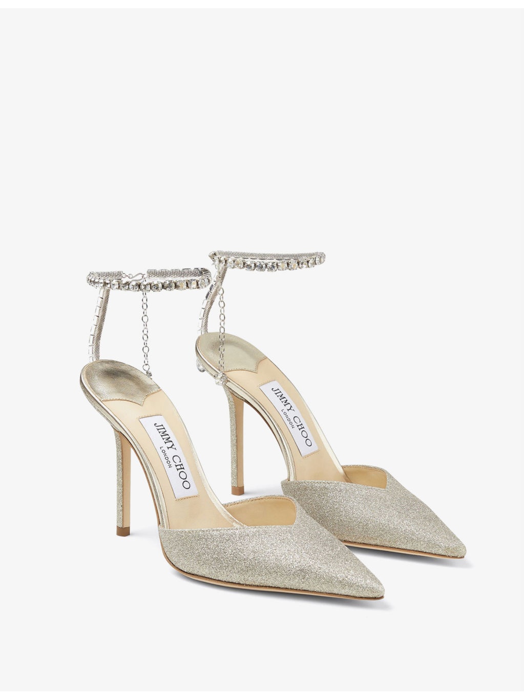 Saeda 100 crystal-embellished suede heeled courts - 3