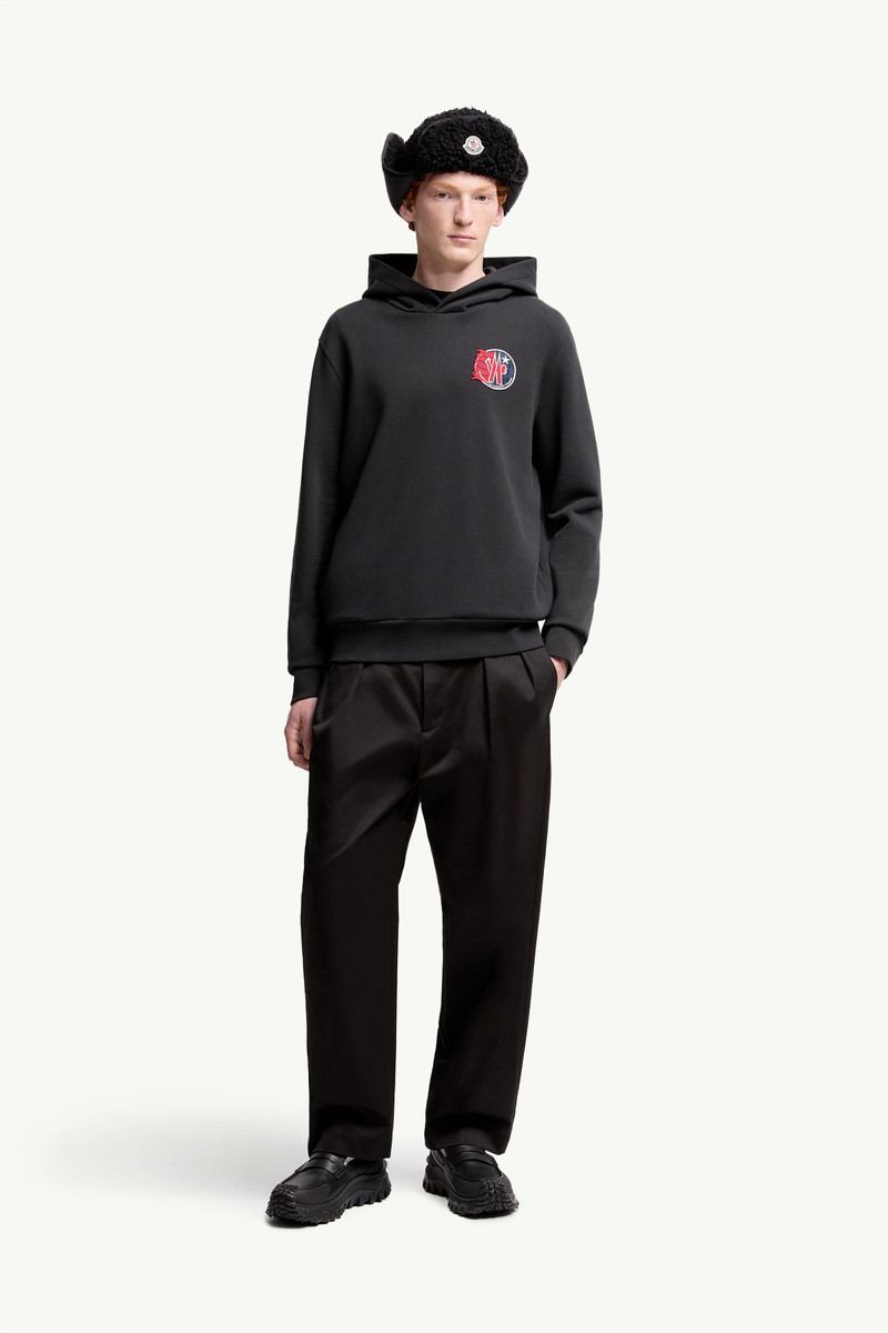 Moncler Star Logo Patch Cotton Hoodie outlook