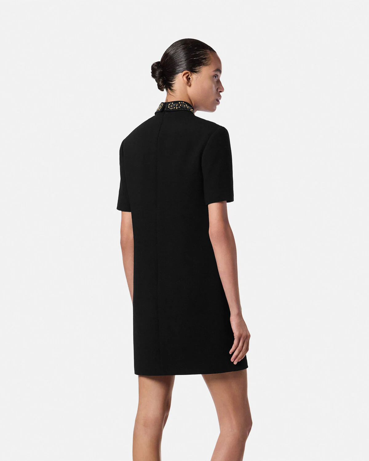 Studded Wool Crêpe A-Line Mini Dress - 5