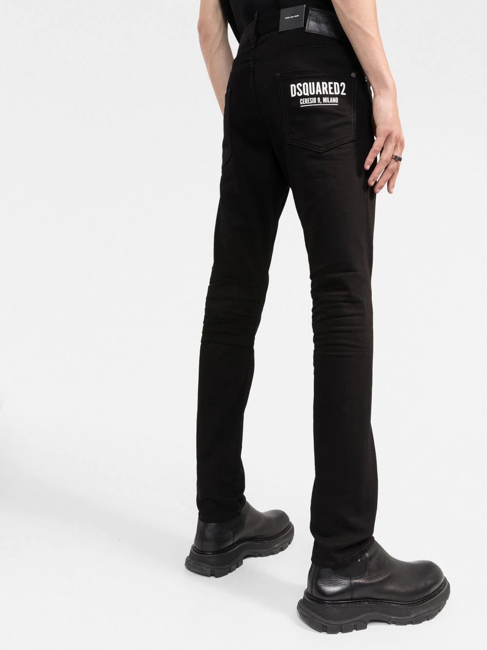 rear logo-print skinny jeans - 4