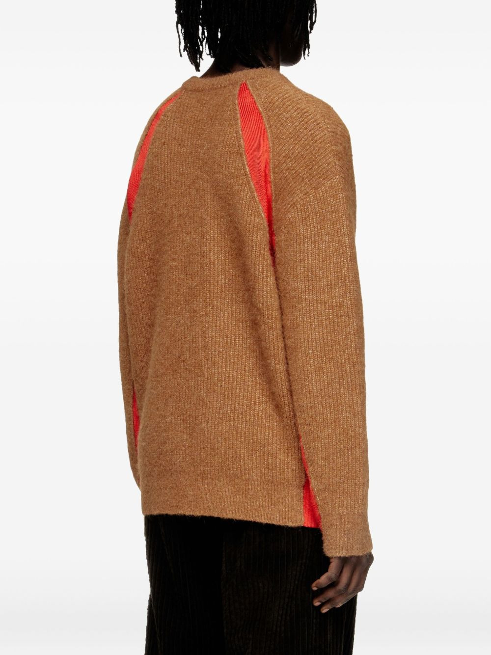 ribbed-panel sweater - 4