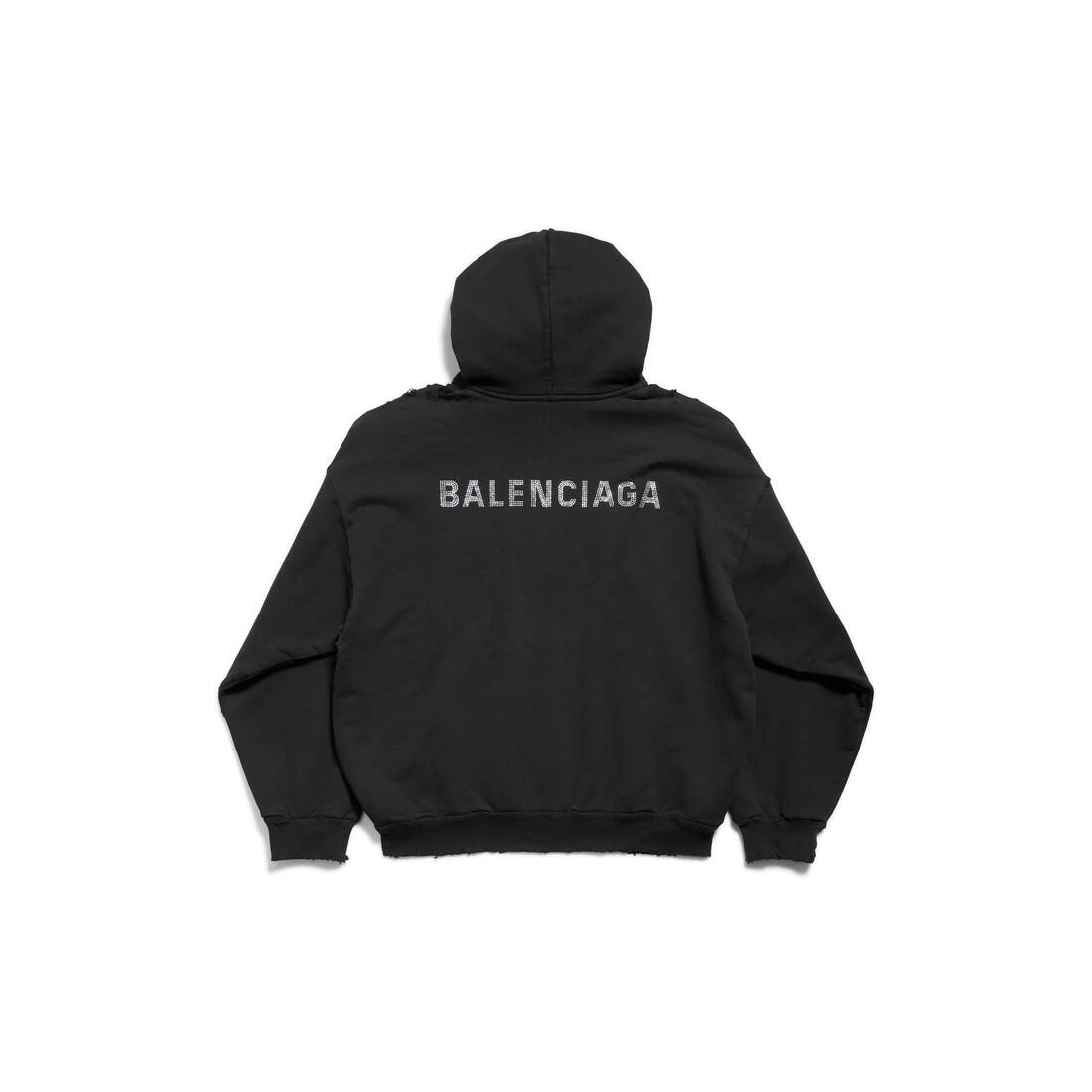 Balenciaga Back Hoodie Medium Fit in Black - 6