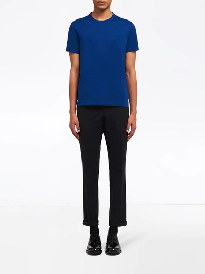 Prada logo-embroidered slim-fit T-shirt outlook