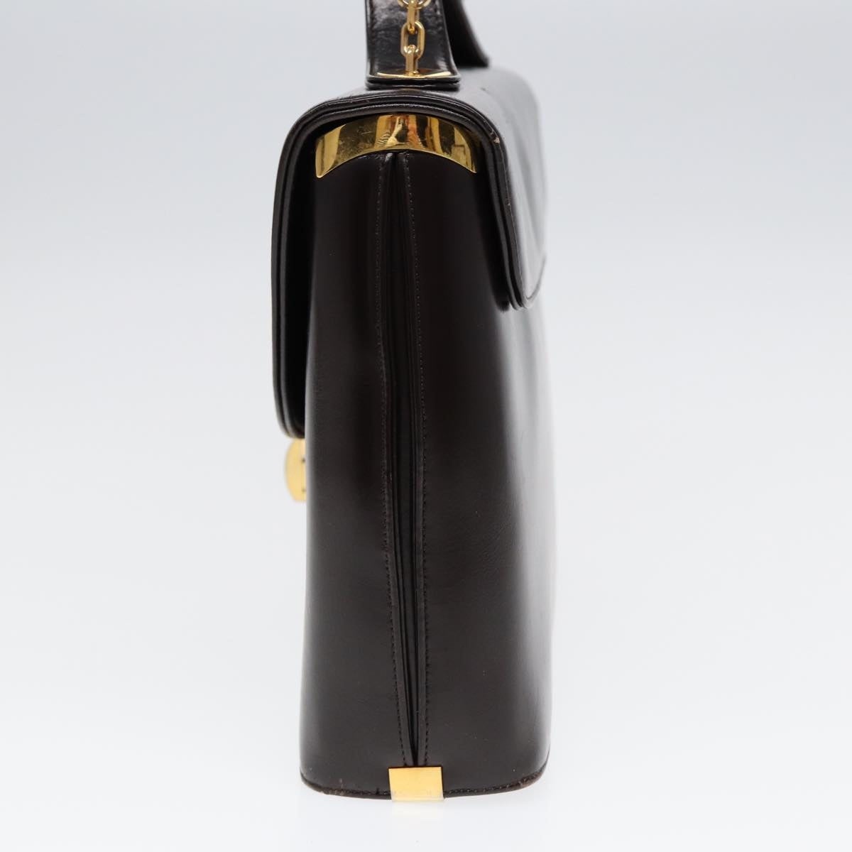 DIOR Hand Bag Leather Brown Gold - 4