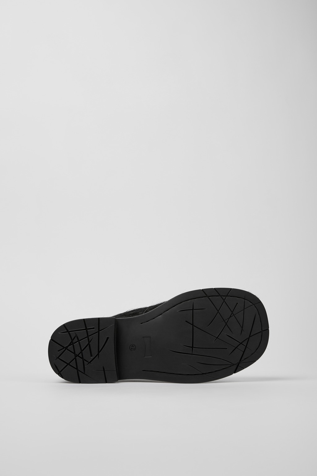 Black long calf hair leather loafers - 5