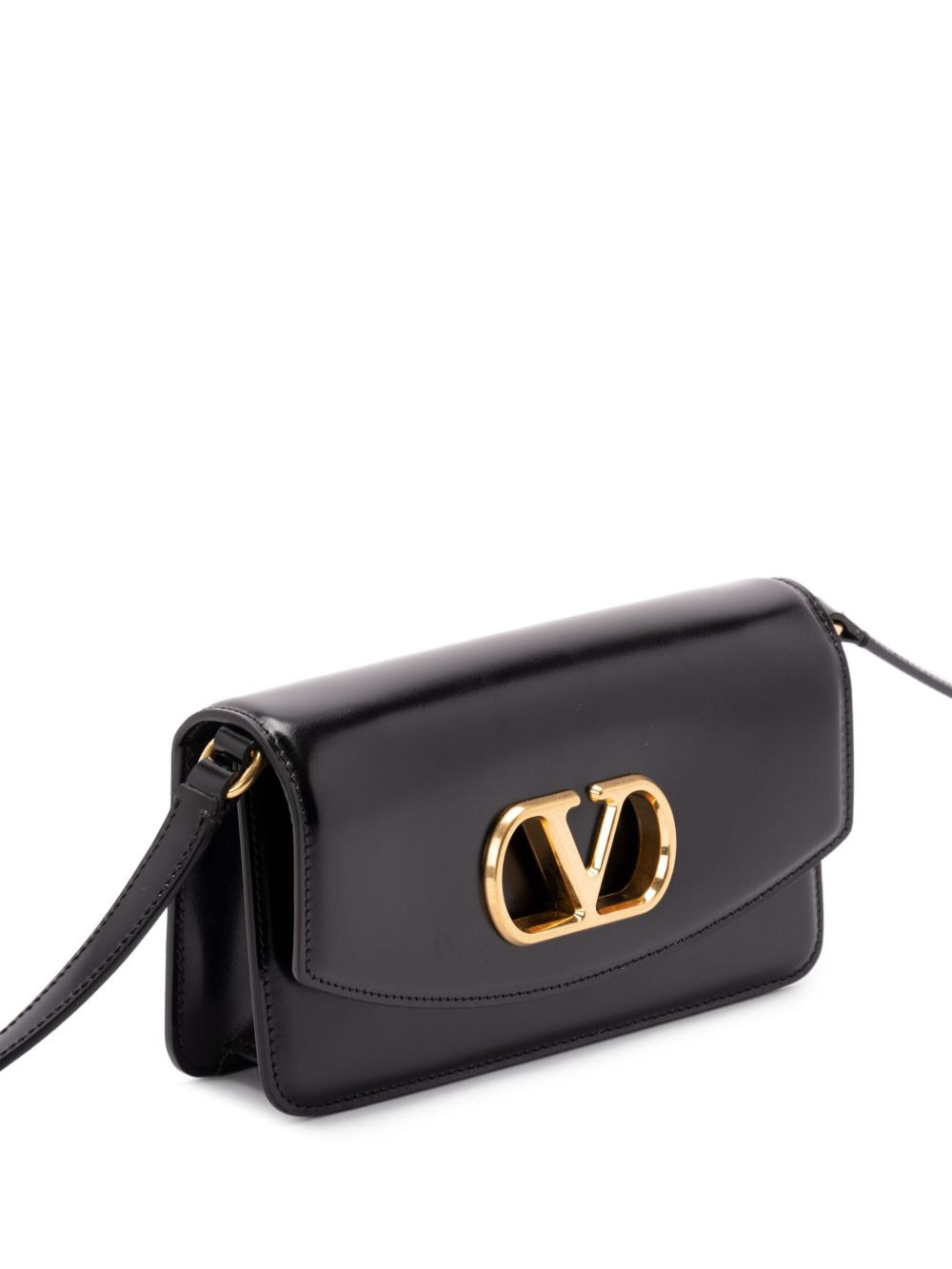 VLogo Signature-plaque leather shoulder bag - 3