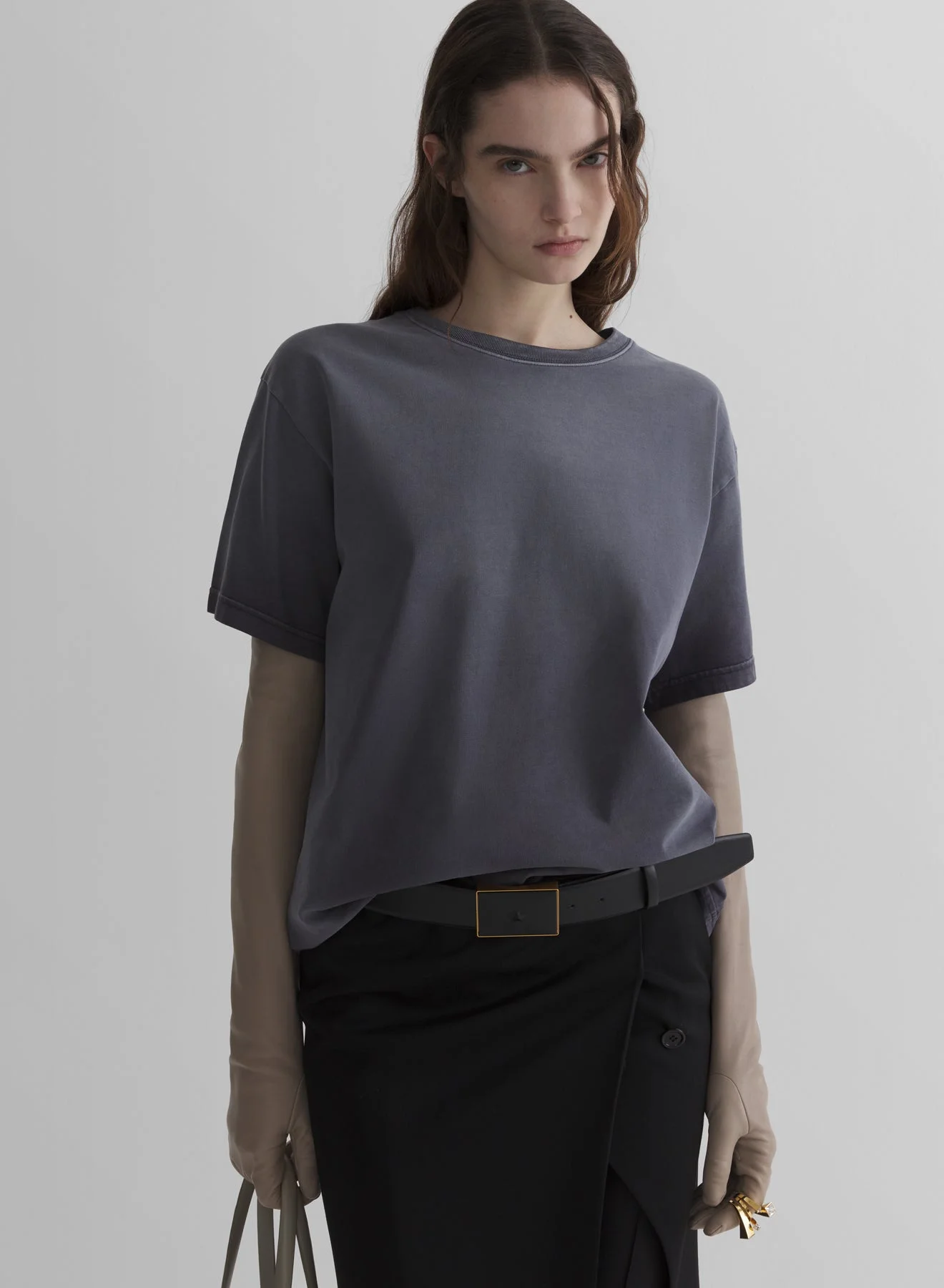 taupe short sleeves logo t-shirt - 1