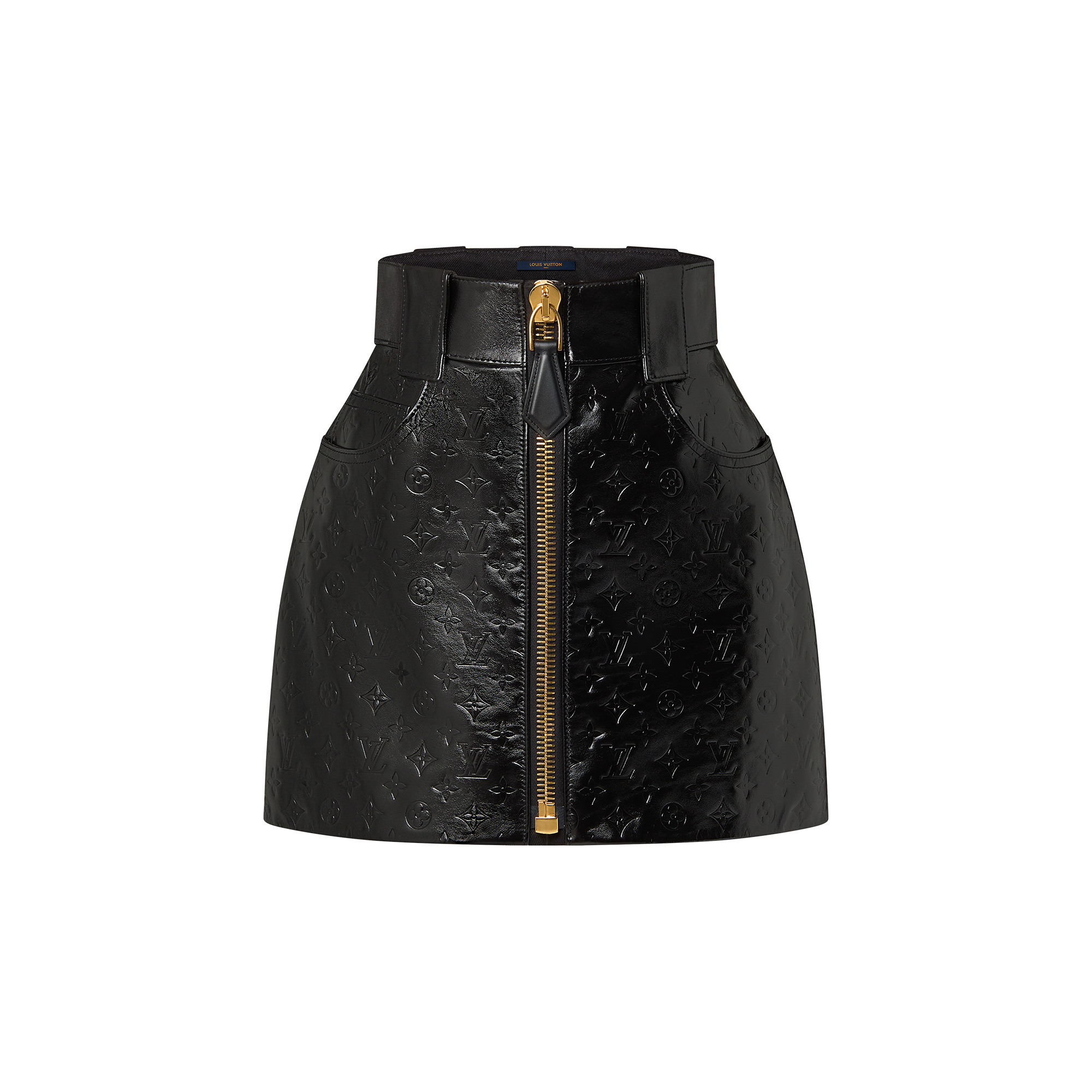 Louis Vuitton Embossed Monogram Leather Mini Skirt REVERSIBLE