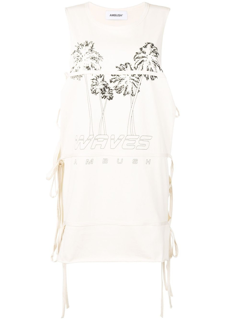 sleeveless tie T-shirt 1