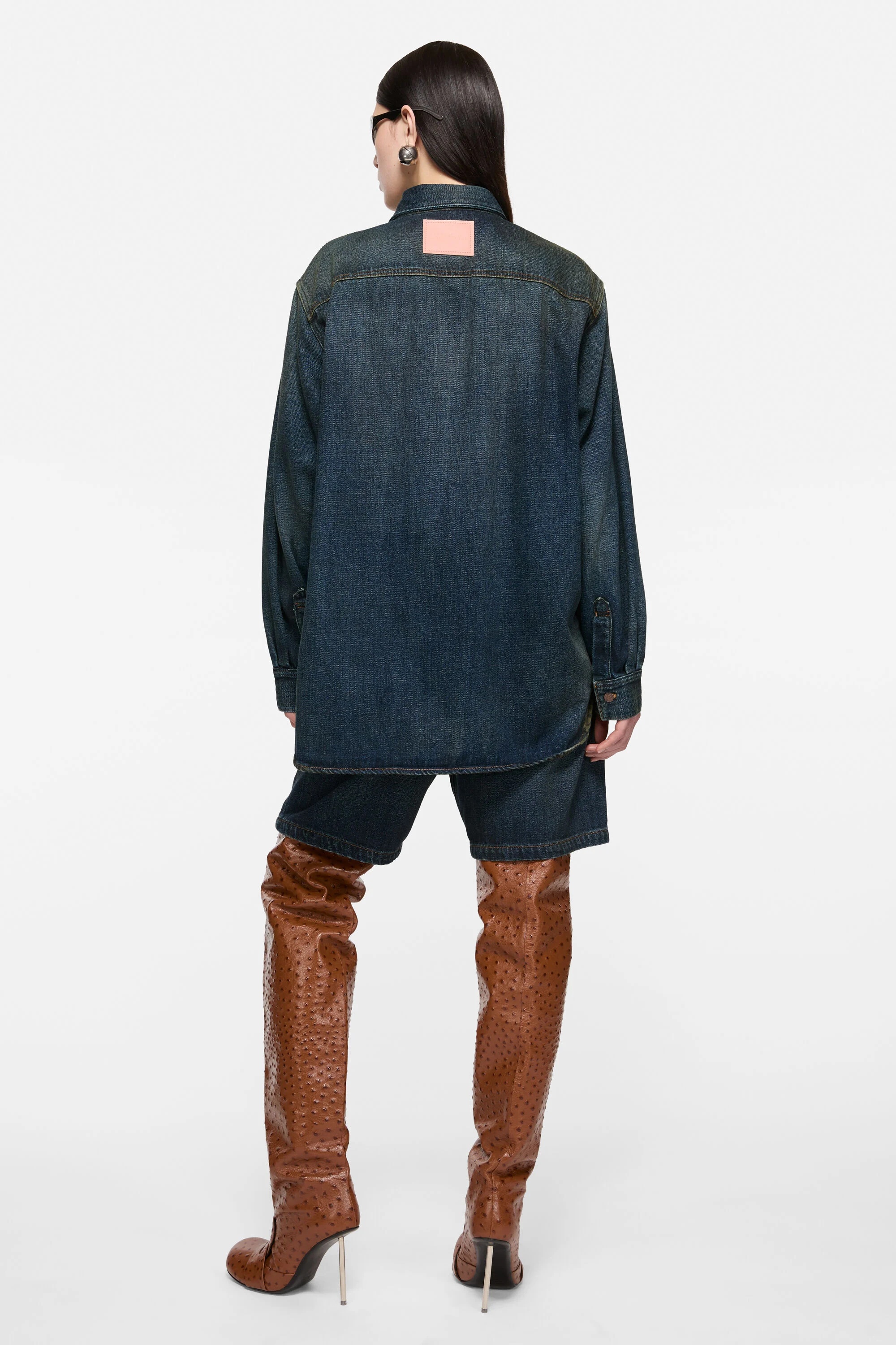 Denim button-up shirt - Dark Blue - 3