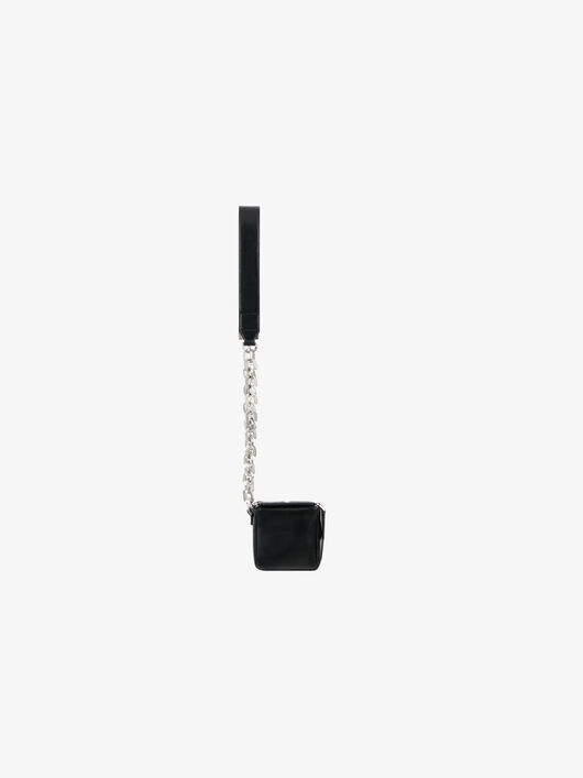 MINI PANDORA CUBE POUCH IN SHINY LEATHER - 3