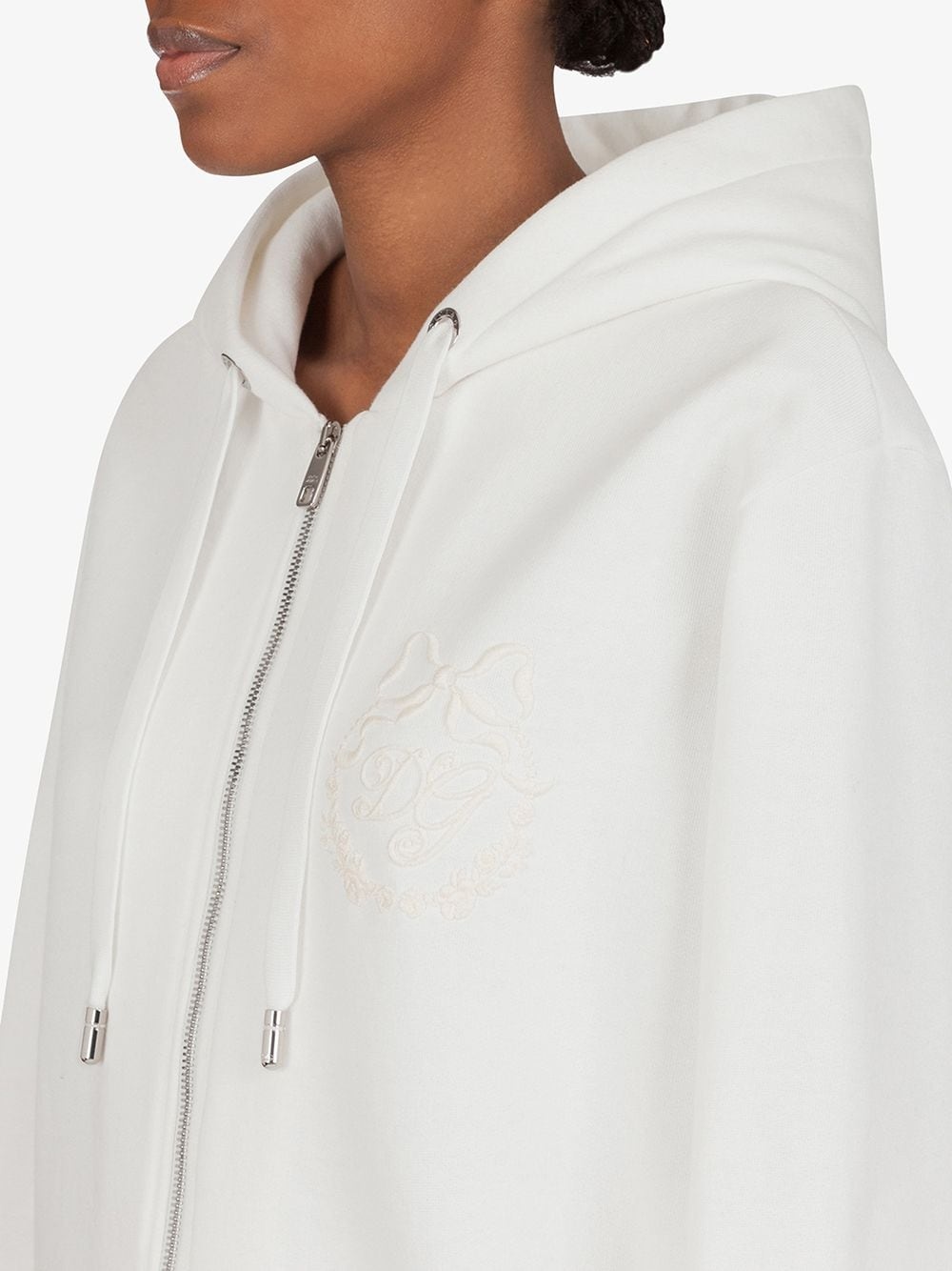 logo-embroidered zip-front hoodie - 5