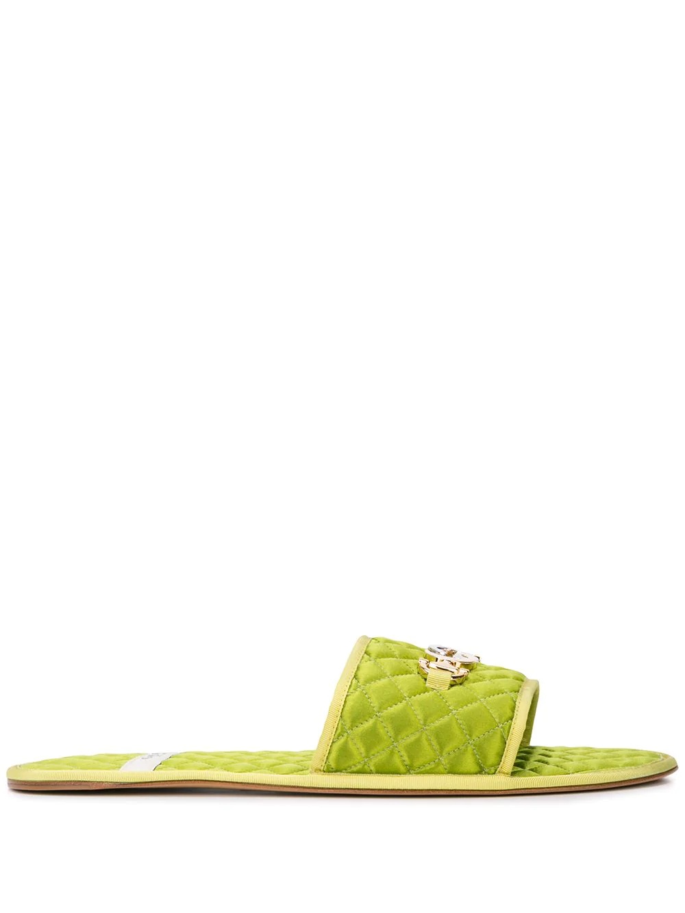 Horsebit quilted slide sandals - 1