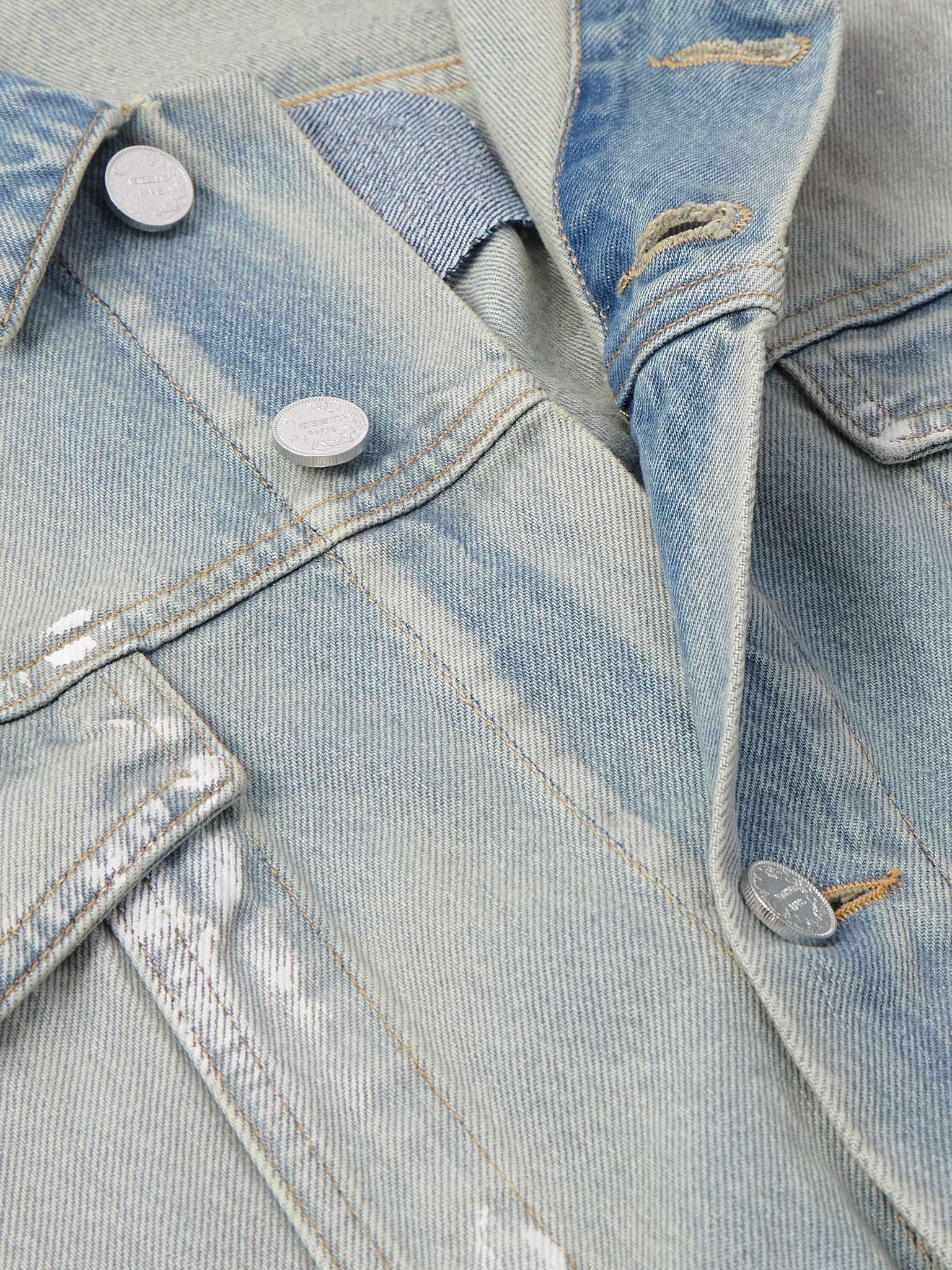 Oversized Distressed Denim Jacket - 5