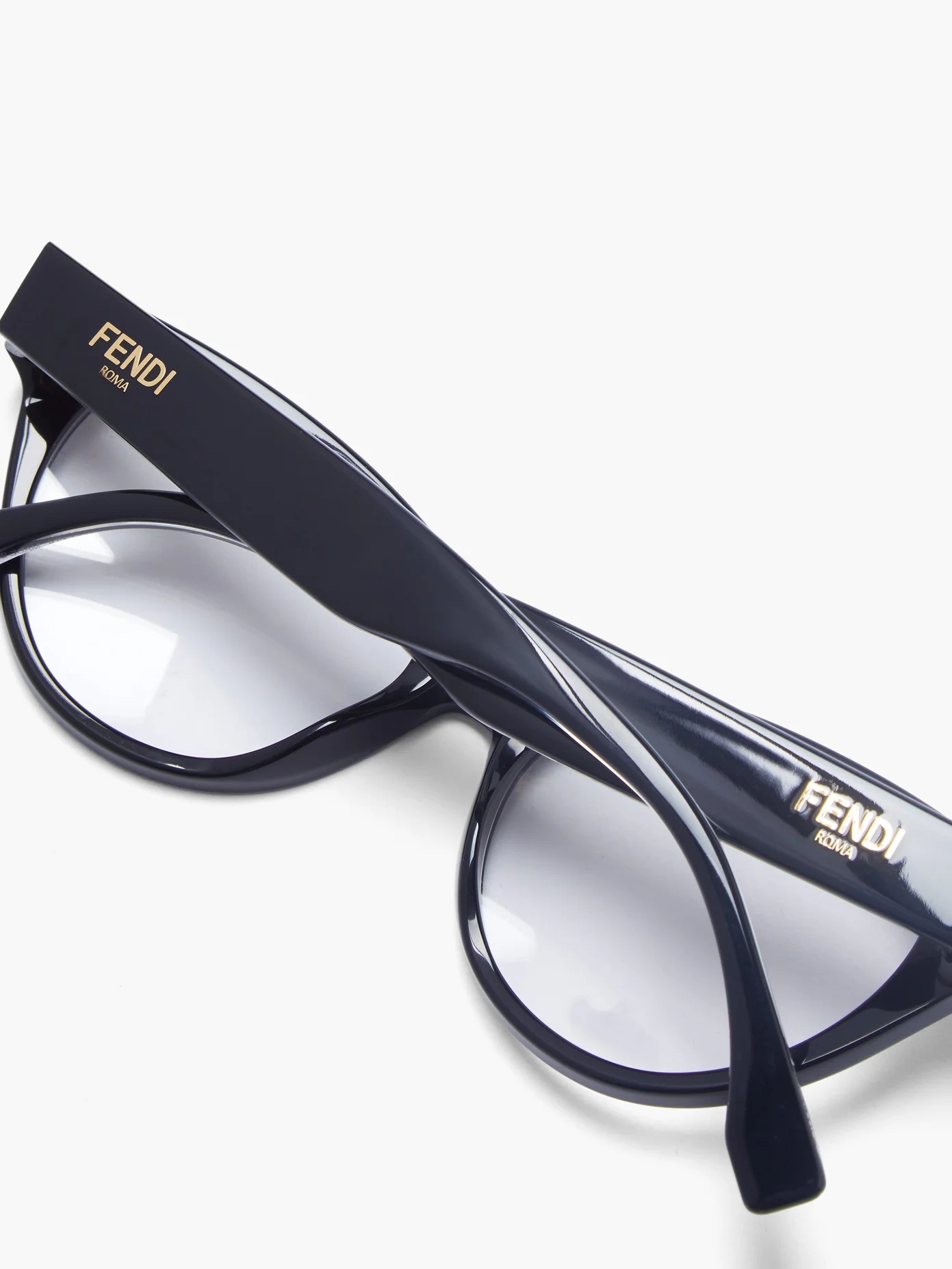 FF logo-engraved cat-eye acetate glasses - 3