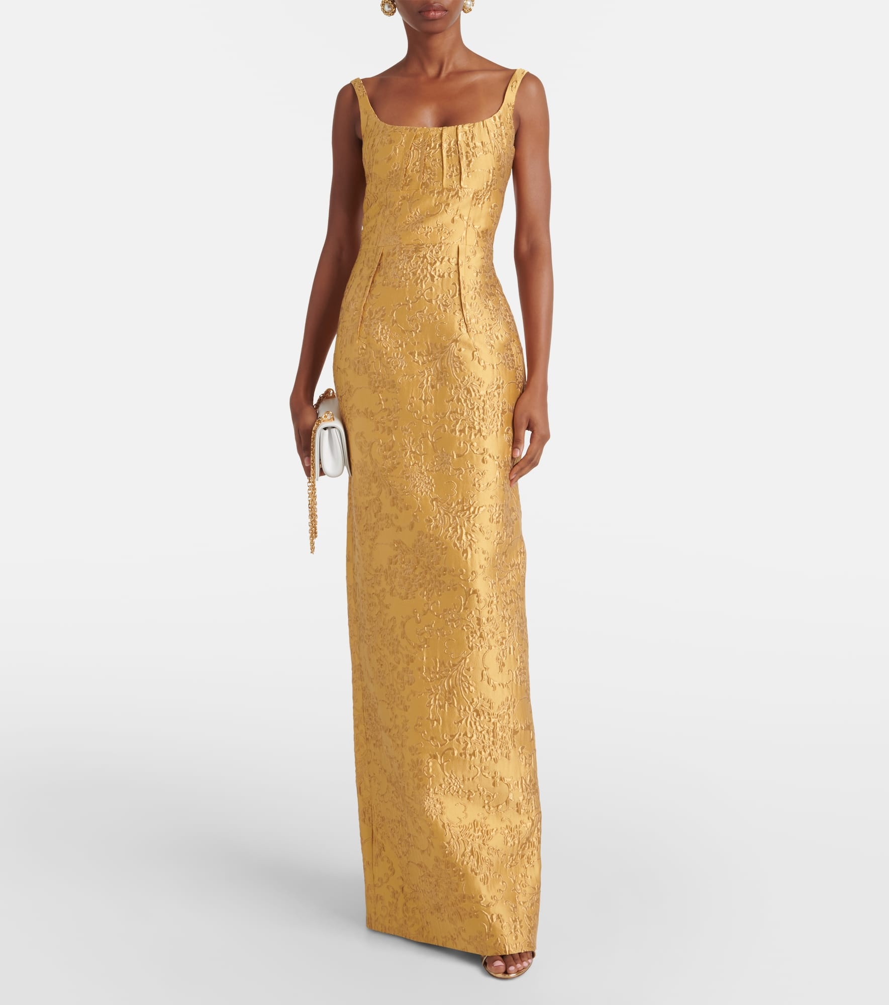 Sharon floral jacquard gown - 2